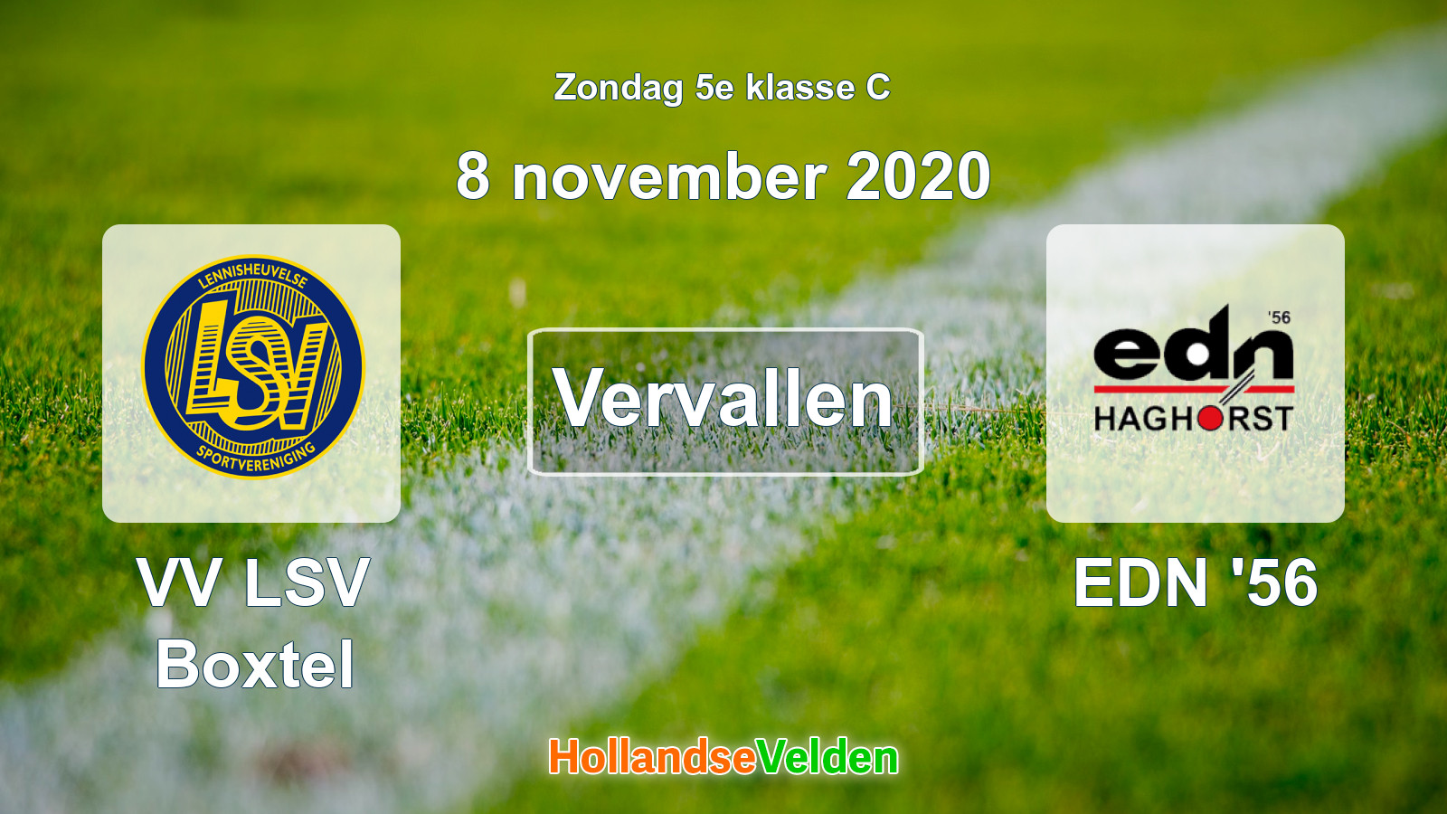 Geplande wedstrijd: VV LSV Boxtel - EDN '56 (8 november 2020)