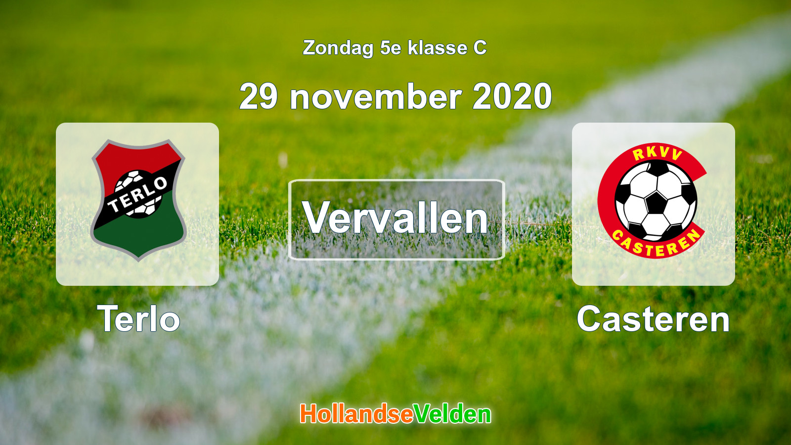 Geplande wedstrijd: Terlo - Casteren (29 november 2020)
