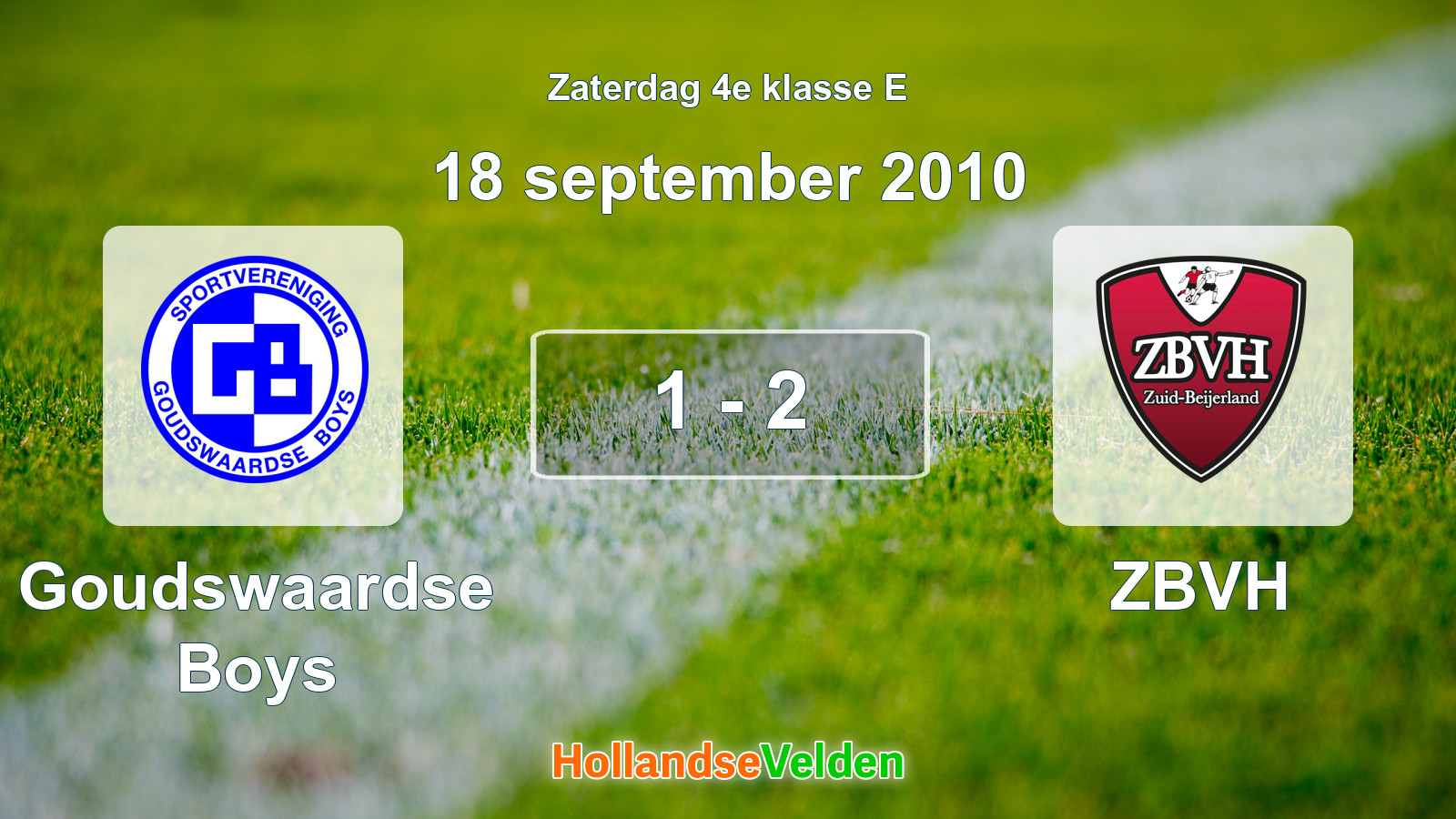 Gespeelde wedstrijd: Goudswaardse Boys - ZBVH 1 - 2 (18 september 2010)