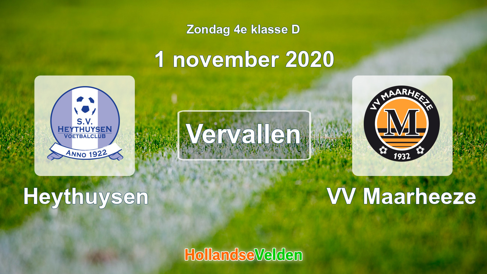 Geplande wedstrijd: Heythuysen - VV Maarheeze (1 november 2020)