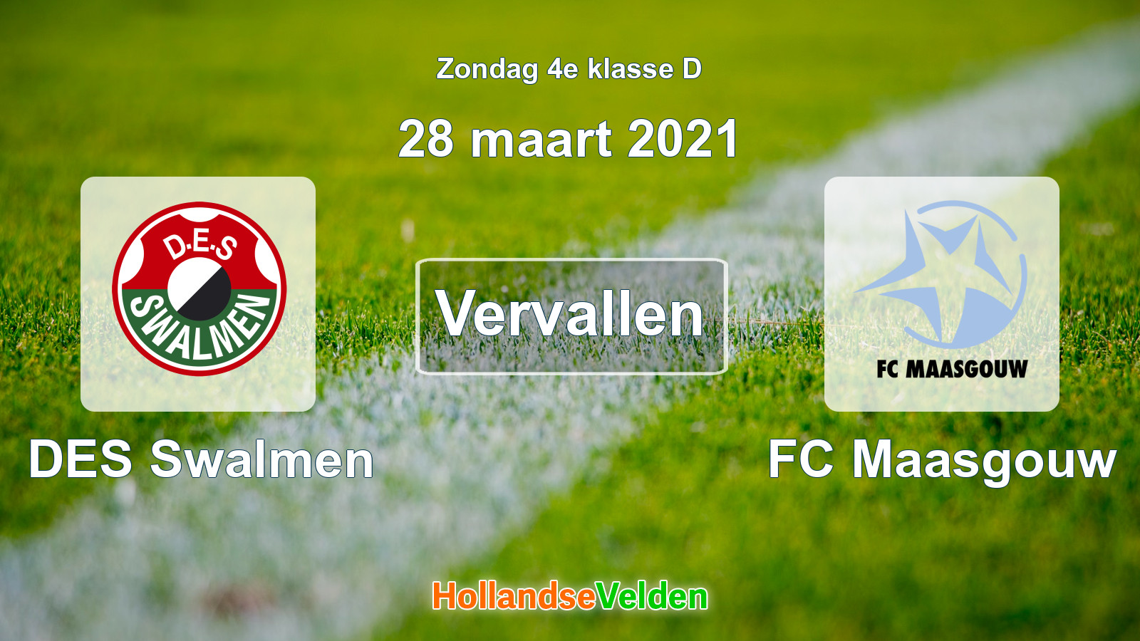 Geplande wedstrijd: DES Swalmen - FC Maasgouw (28 maart 2021)