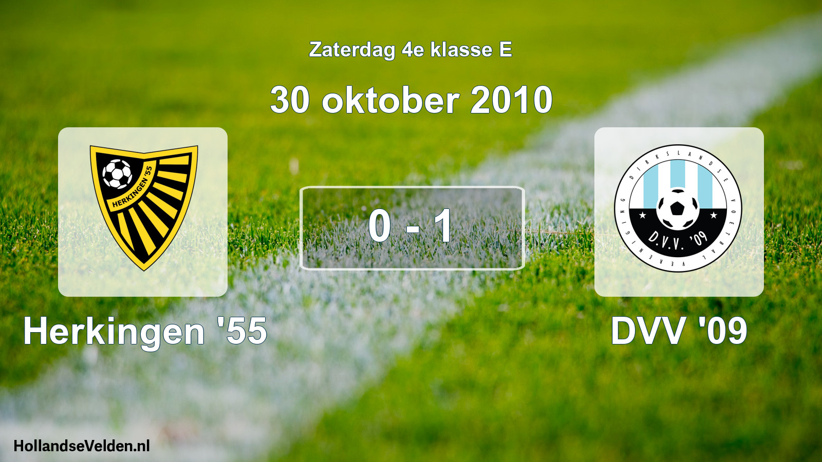 Gespeelde wedstrijd: Herkingen '55 - DVV '09 0 - 1 (30 oktober 2010)