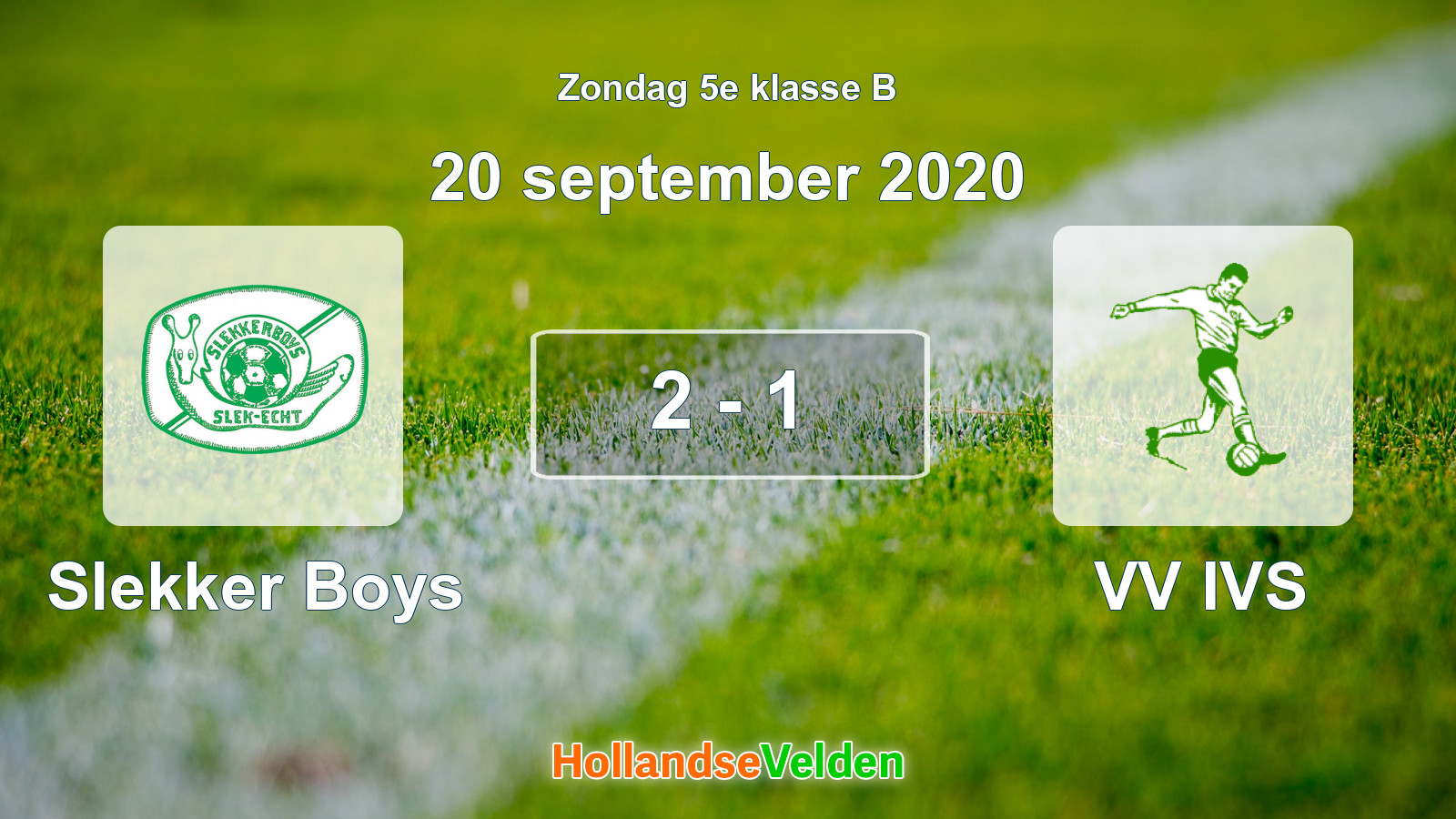 Gespeelde wedstrijd: Slekker Boys - VV IVS 2 - 1 (20 september 2020)