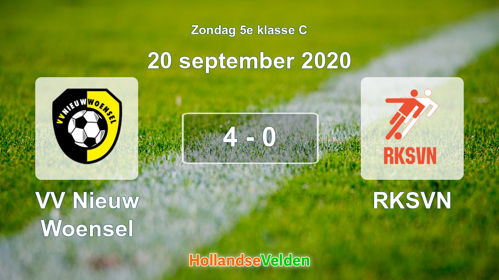 Gespeelde wedstrijd: VV Nieuw Woensel - RKSVN 4 - 0 (20 september 2020)