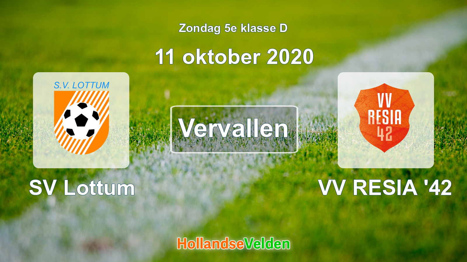 Geplande wedstrijd: SV Lottum - VV RESIA '42 (11 oktober 2020)