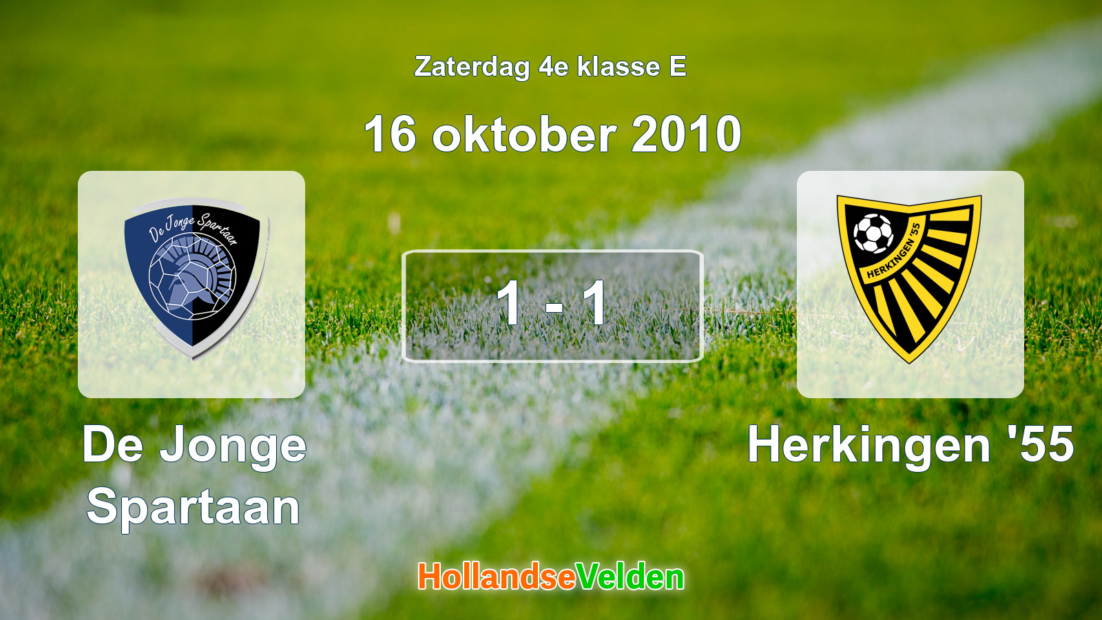 Gespeelde wedstrijd: De Jonge Spartaan - Herkingen '55 1 - 1 (16 oktober 2010)