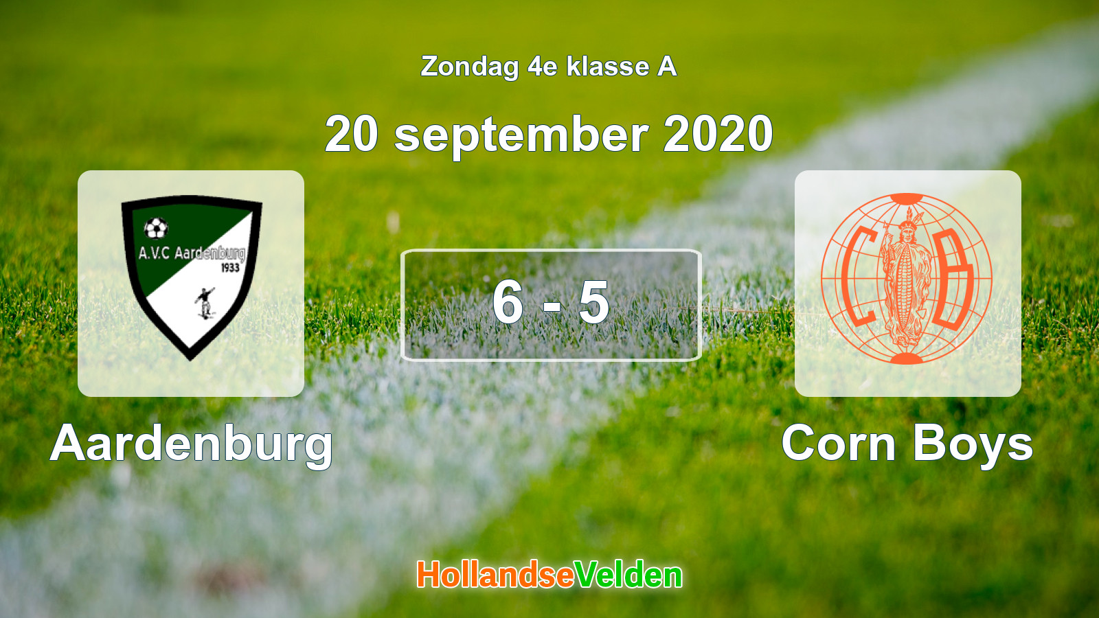 Gespeelde wedstrijd: Aardenburg - Corn Boys 6 - 5 (20 september 2020)