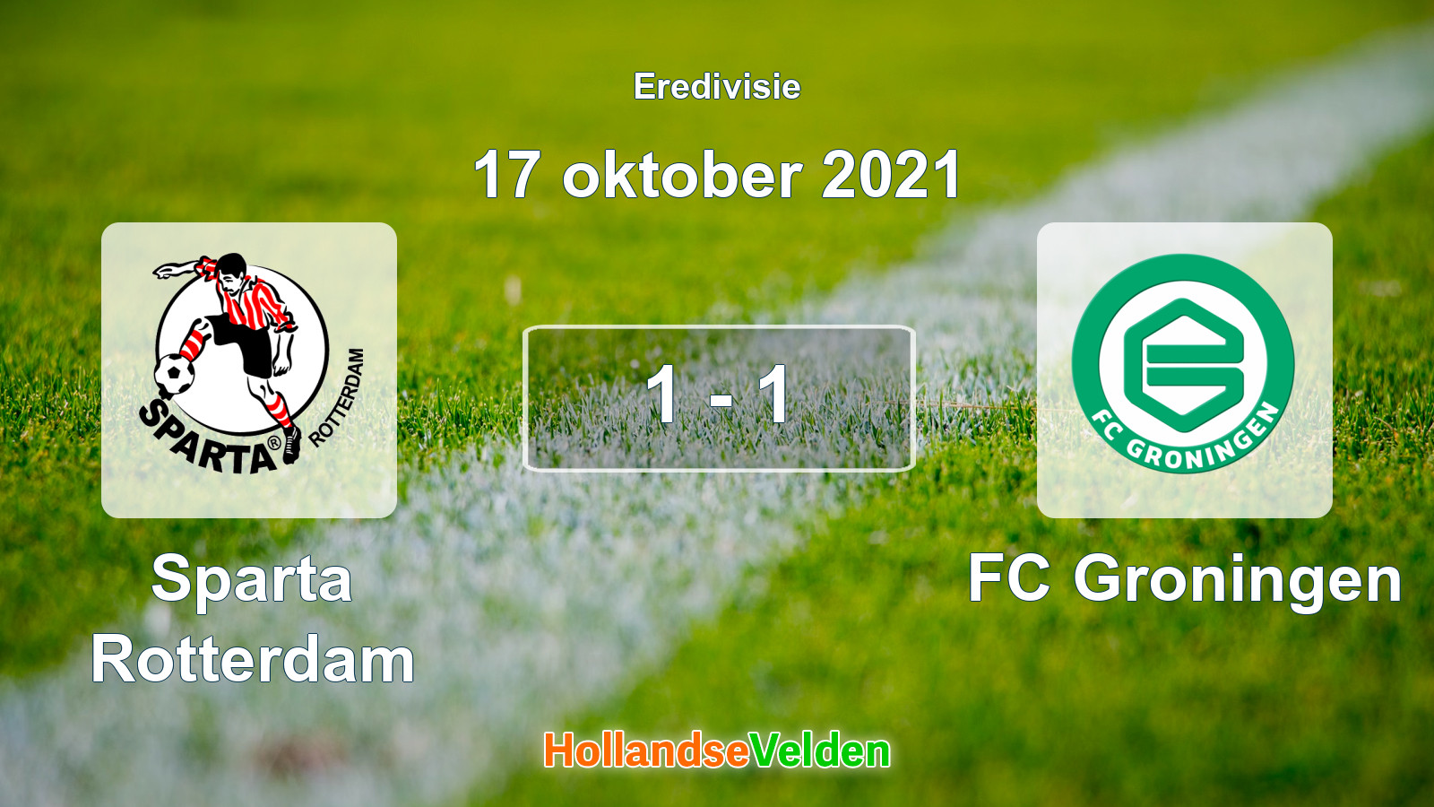Gespeelde wedstrijd: Sparta Rotterdam - FC Groningen 1 - 1 (17 oktober 2021)