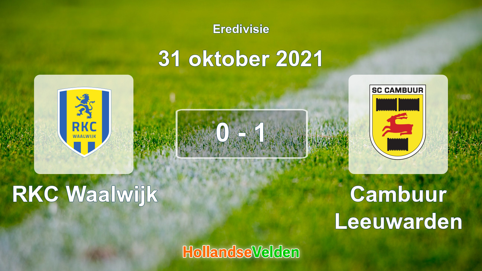Gespeelde wedstrijd: RKC Waalwijk - Cambuur Leeuwarden 0 - 1 (31 oktober 2021)