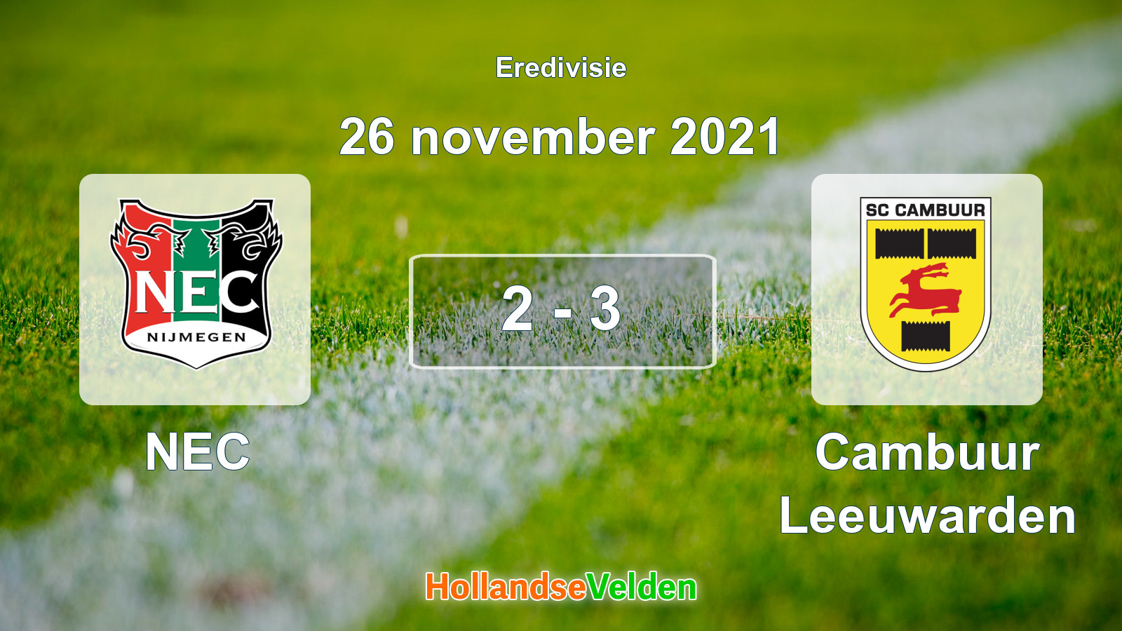 Gespeelde wedstrijd: NEC - Cambuur Leeuwarden 2 - 3 (26 november 2021)