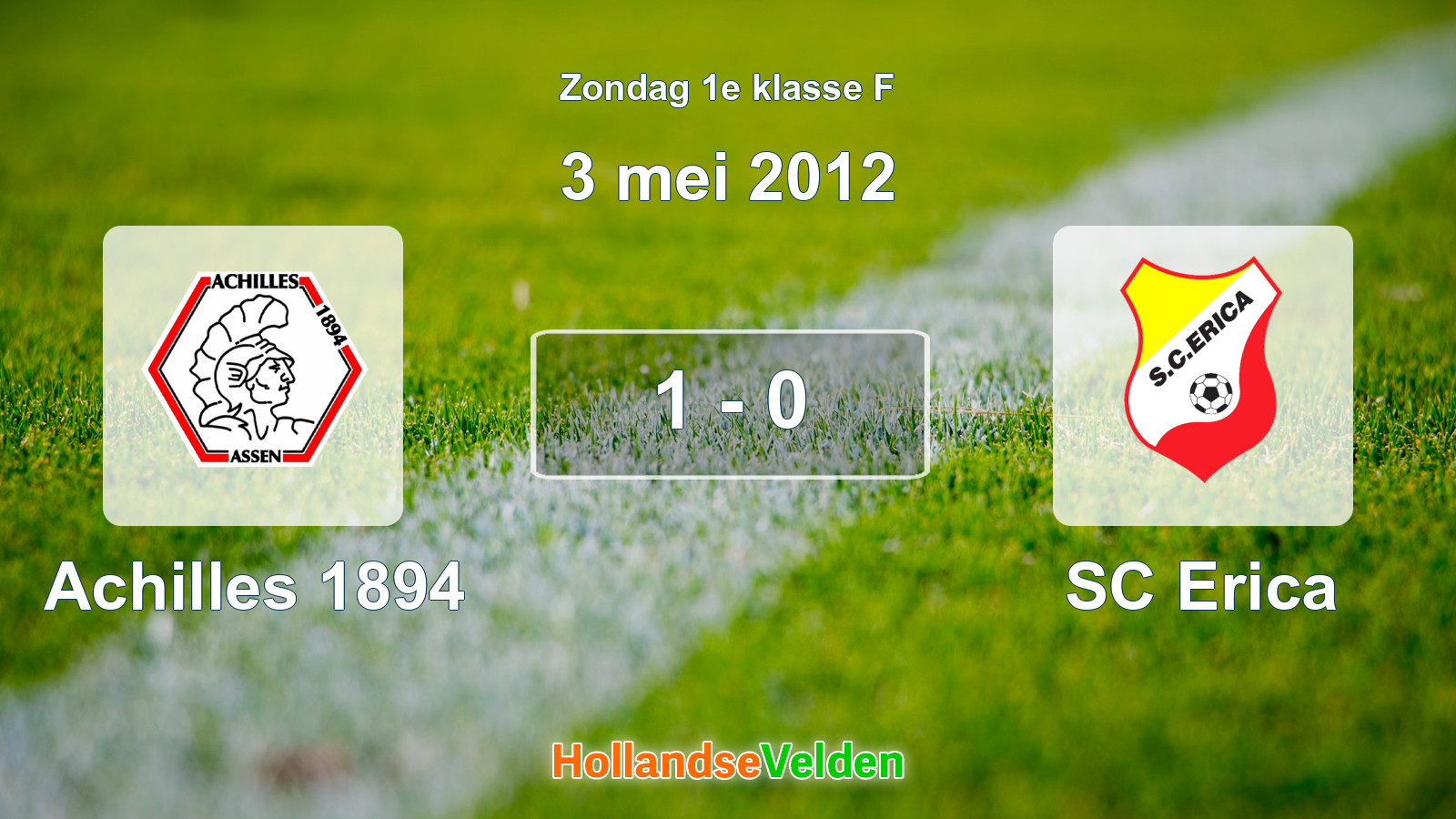 Gespeelde wedstrijd: Achilles 1894 - SC Erica 1 - 0 (3 mei 2012)