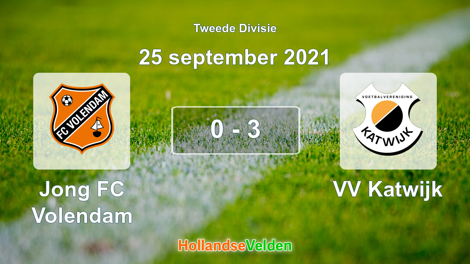 Gespeelde wedstrijd: Jong FC Volendam - VV Katwijk 0 - 3 (25 september 2021)