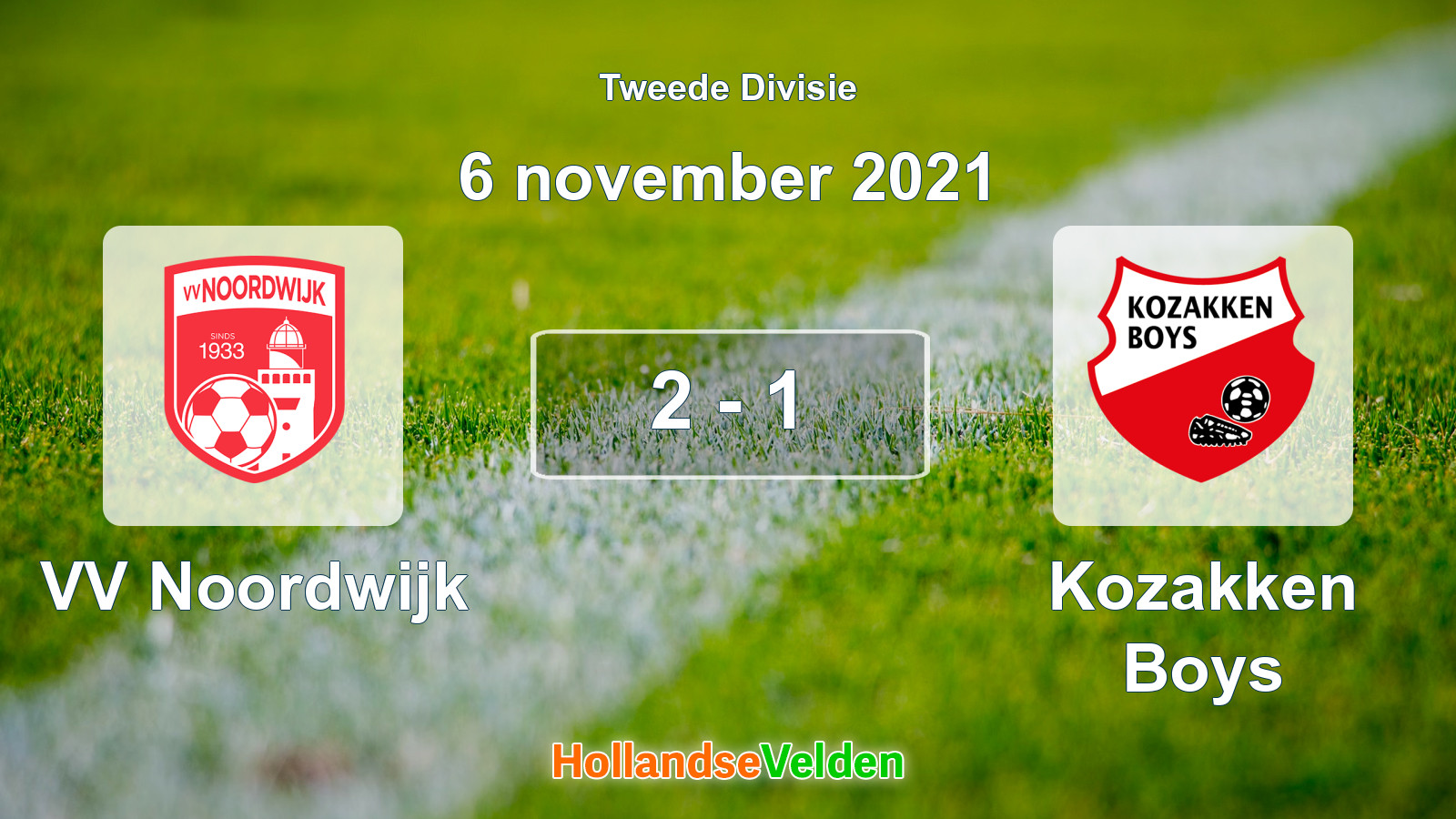 Gespeelde wedstrijd: VV Noordwijk - Kozakken Boys 2 - 1 (6 november 2021)