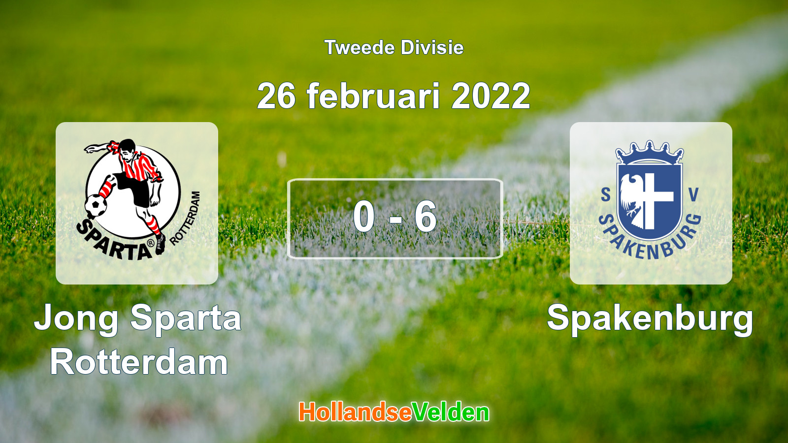 Gespeelde wedstrijd: Jong Sparta Rotterdam - Spakenburg 0 - 6 (26 februari 2022)