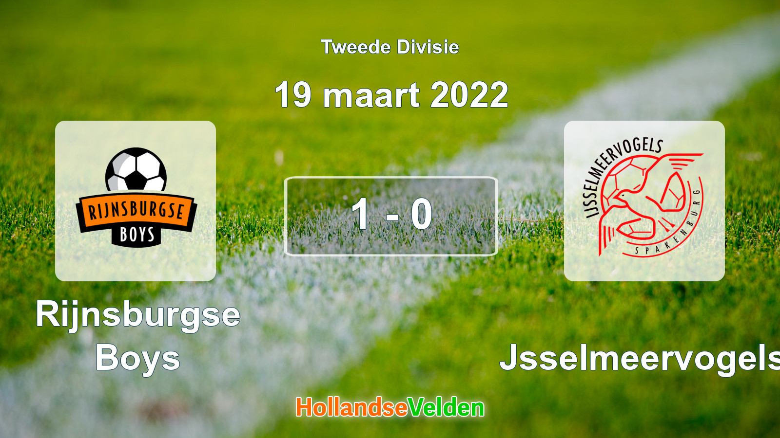 Gespeelde wedstrijd: Rijnsburgse Boys - IJsselmeervogels 1 - 0 (19 maart 2022)