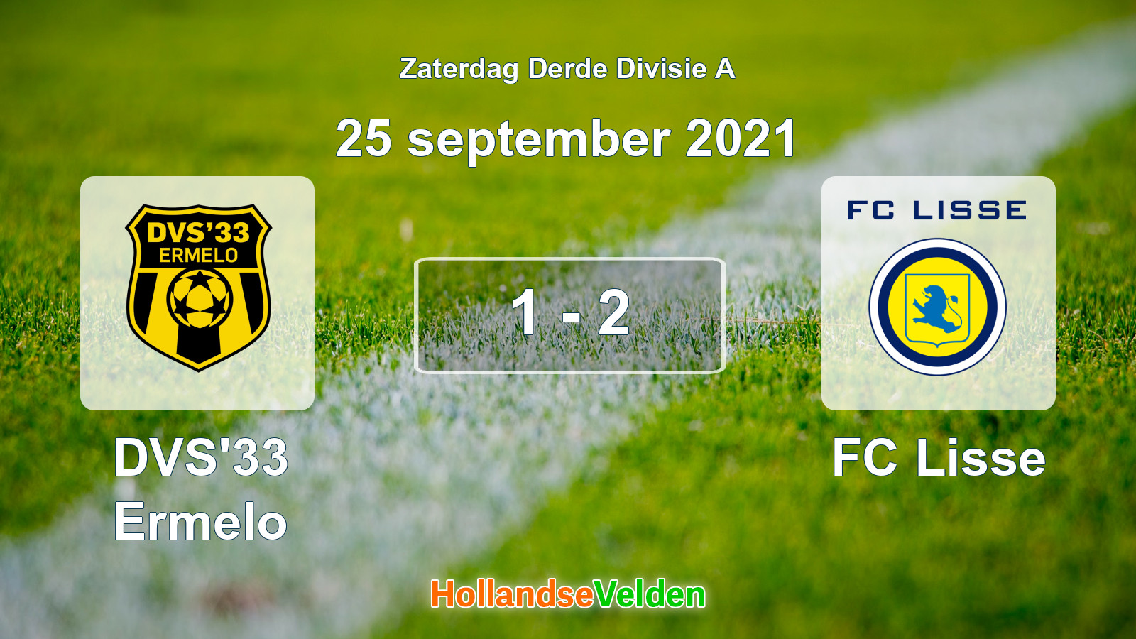 Gespeelde wedstrijd: DVS'33 Ermelo - FC Lisse 1 - 2 (25 september 2021)