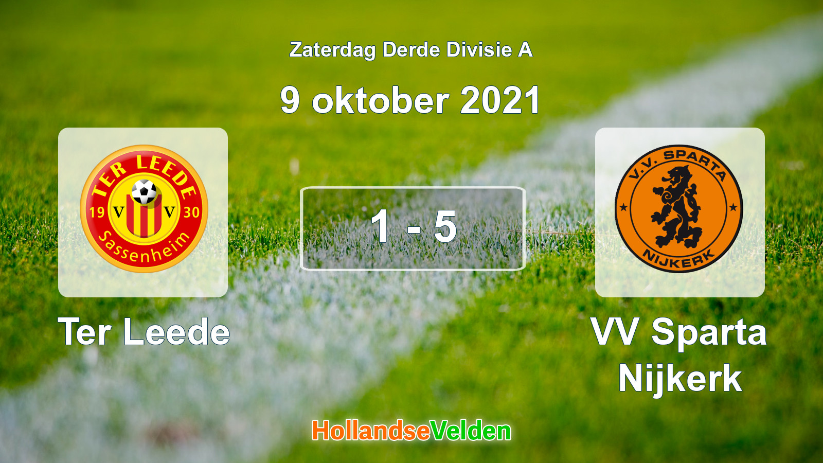Gespeelde wedstrijd: Ter Leede - VV Sparta Nijkerk 1 - 5 (9 oktober 2021)
