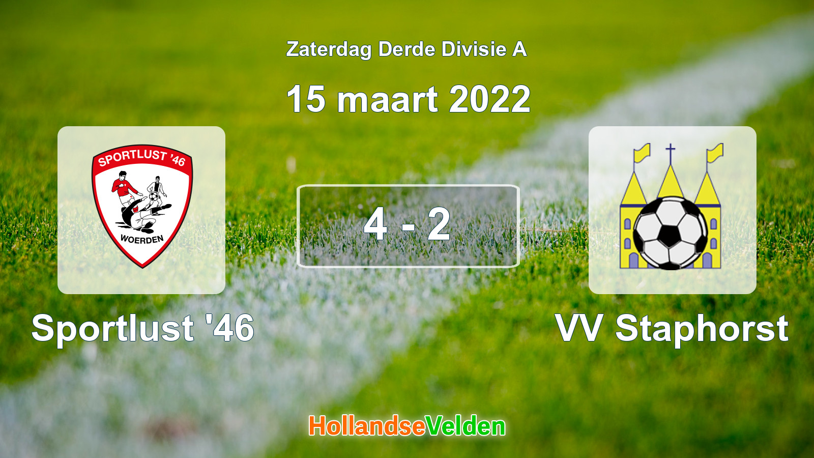 Gespeelde wedstrijd: Sportlust '46 - VV Staphorst 4 - 2 (15 maart 2022)