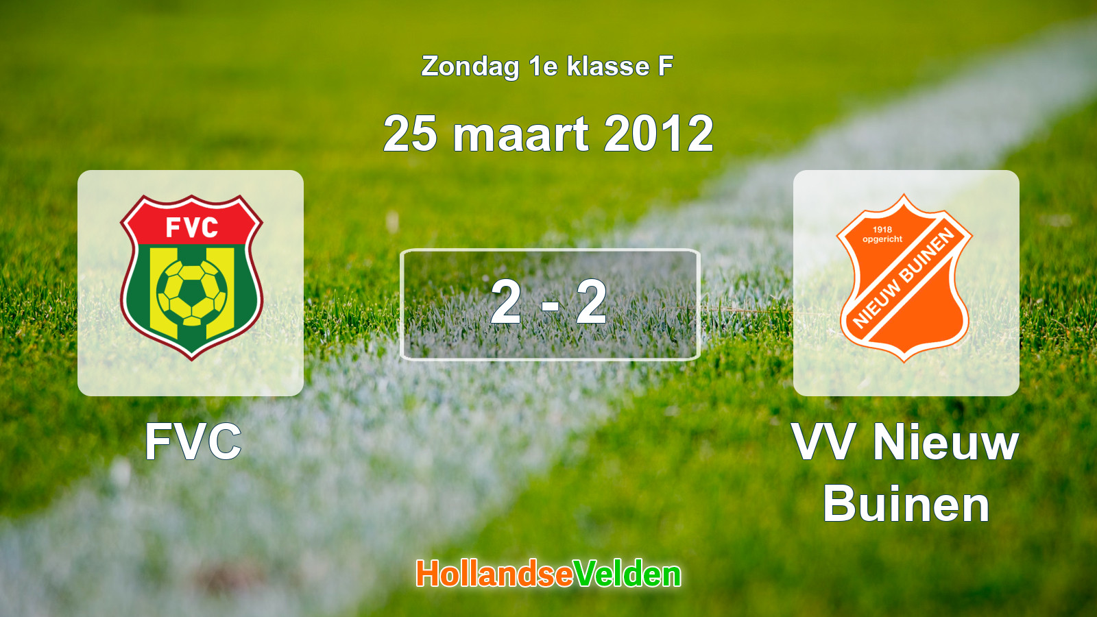 Gespeelde wedstrijd: FVC - VV Nieuw Buinen 2 - 2 (25 maart 2012)