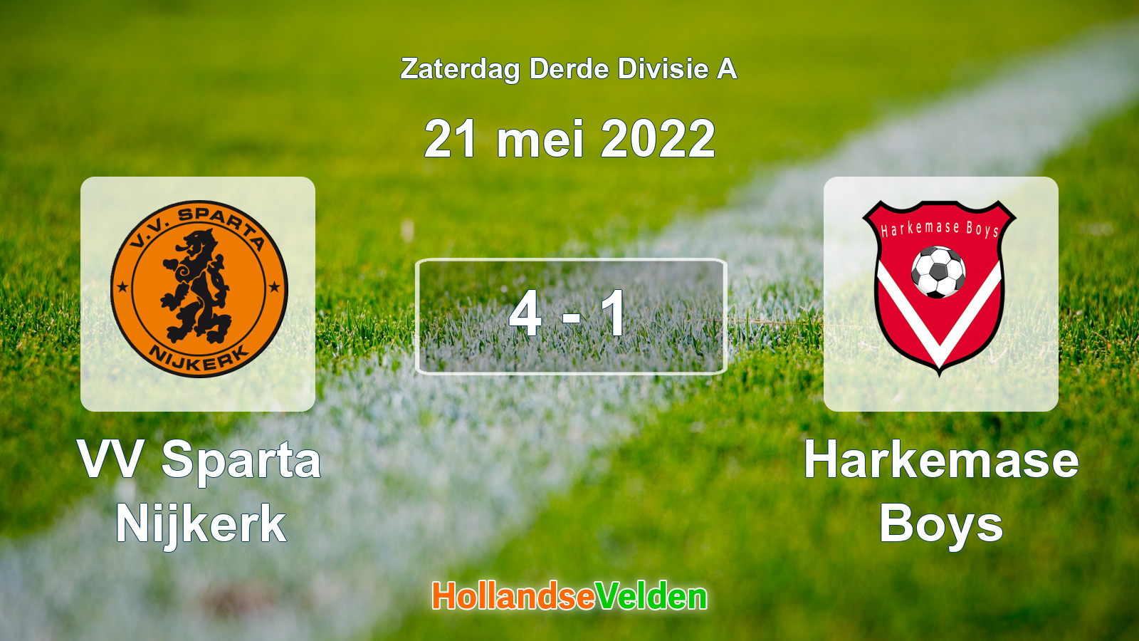 Gespeelde wedstrijd: VV Sparta Nijkerk - Harkemase Boys 4 - 1 (21 mei 2022)