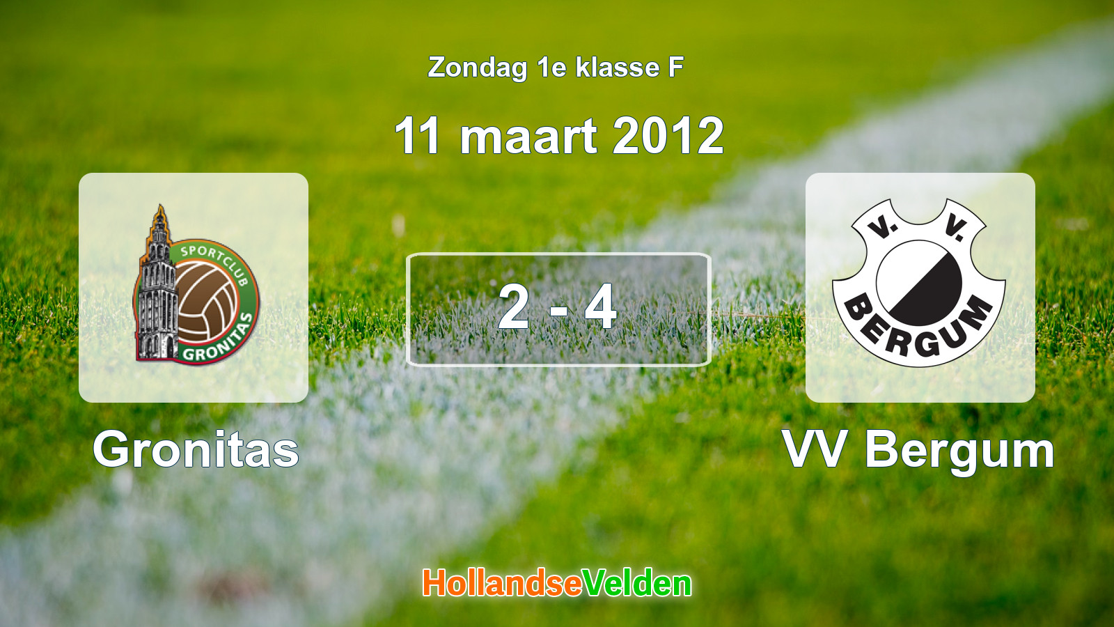 Gespeelde wedstrijd: Gronitas - VV Bergum 2 - 4 (11 maart 2012)