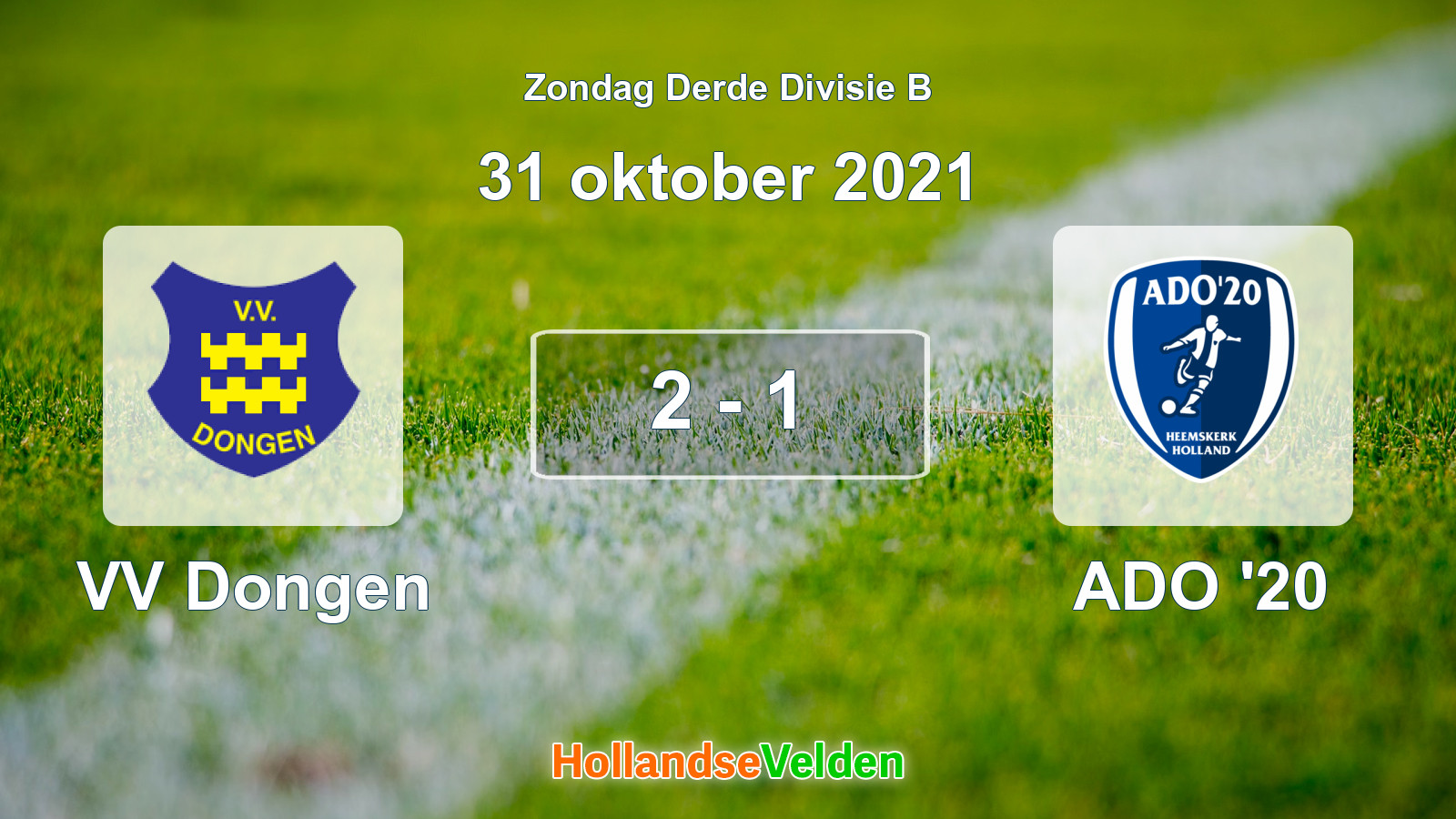 Gespeelde wedstrijd: VV Dongen - ADO '20 2 - 1 (31 oktober 2021)