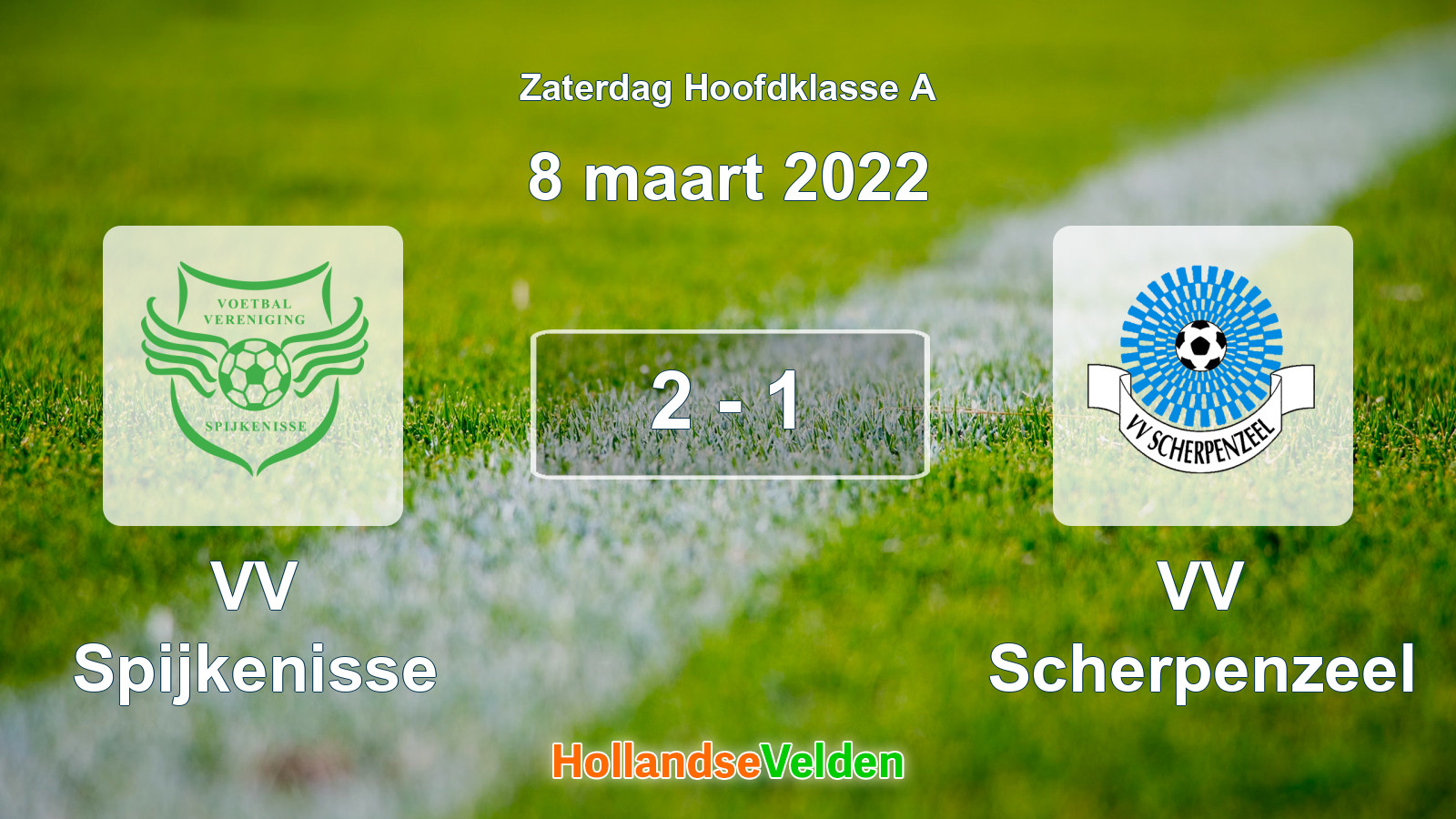 Gespeelde wedstrijd: VV Spijkenisse - VV Scherpenzeel 2 - 1 (8 maart 2022)