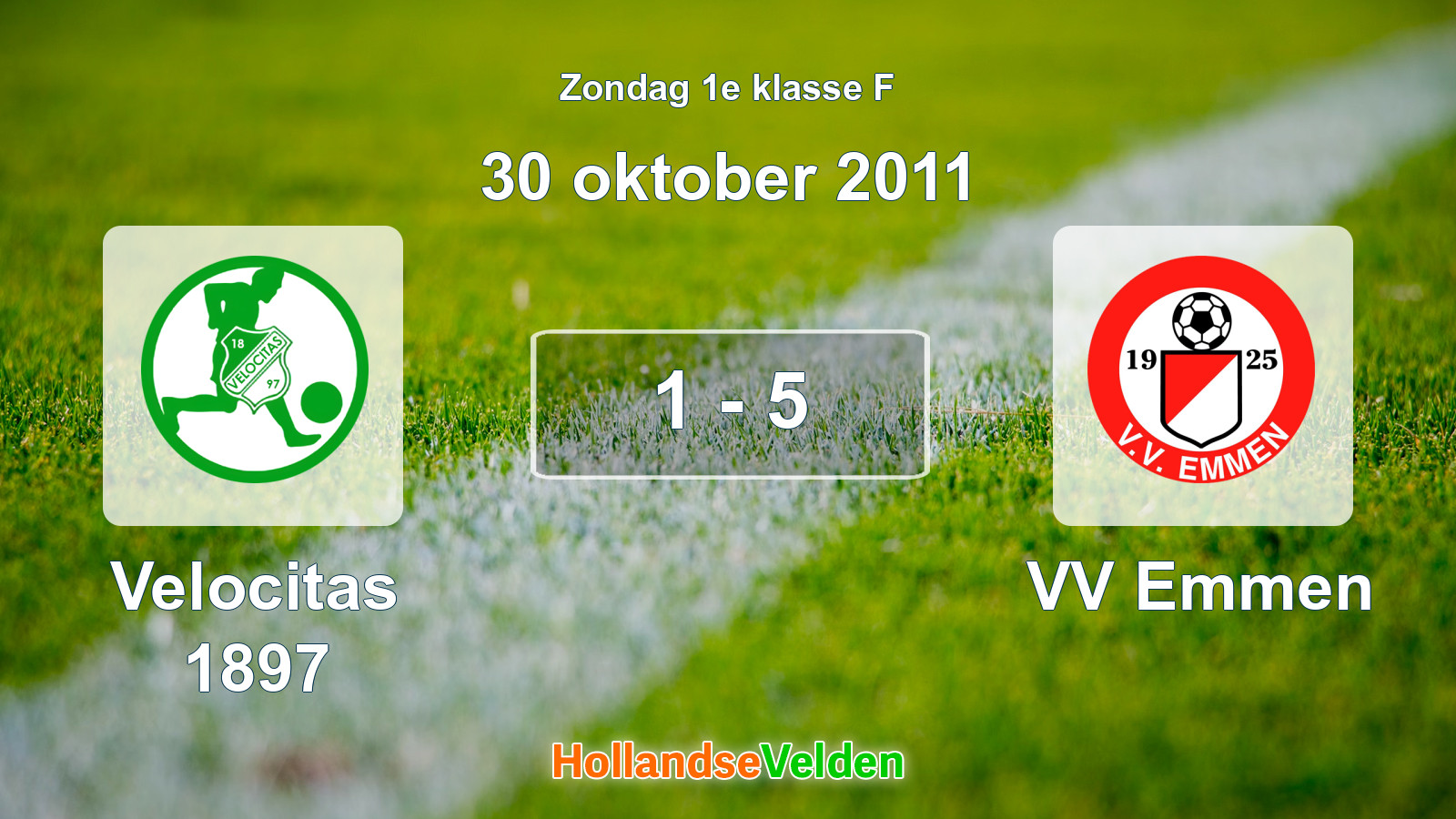 Gespeelde wedstrijd: Velocitas 1897 - VV Emmen 1 - 5 (30 oktober 2011)