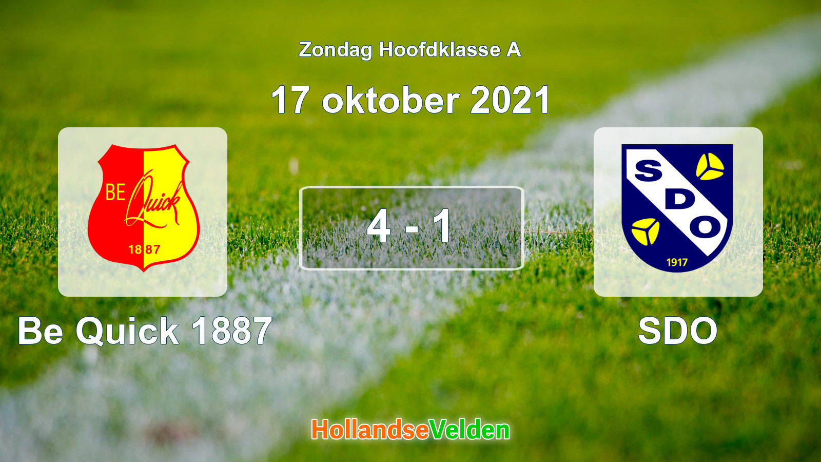 Gespeelde wedstrijd: Be Quick 1887 - SDO 4 - 1 (17 oktober 2021)