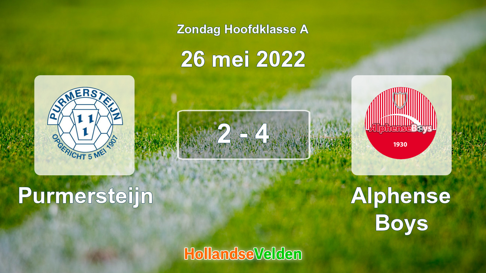 Gespeelde wedstrijd: Purmersteijn - Alphense Boys 2 - 4 (26 mei 2022)