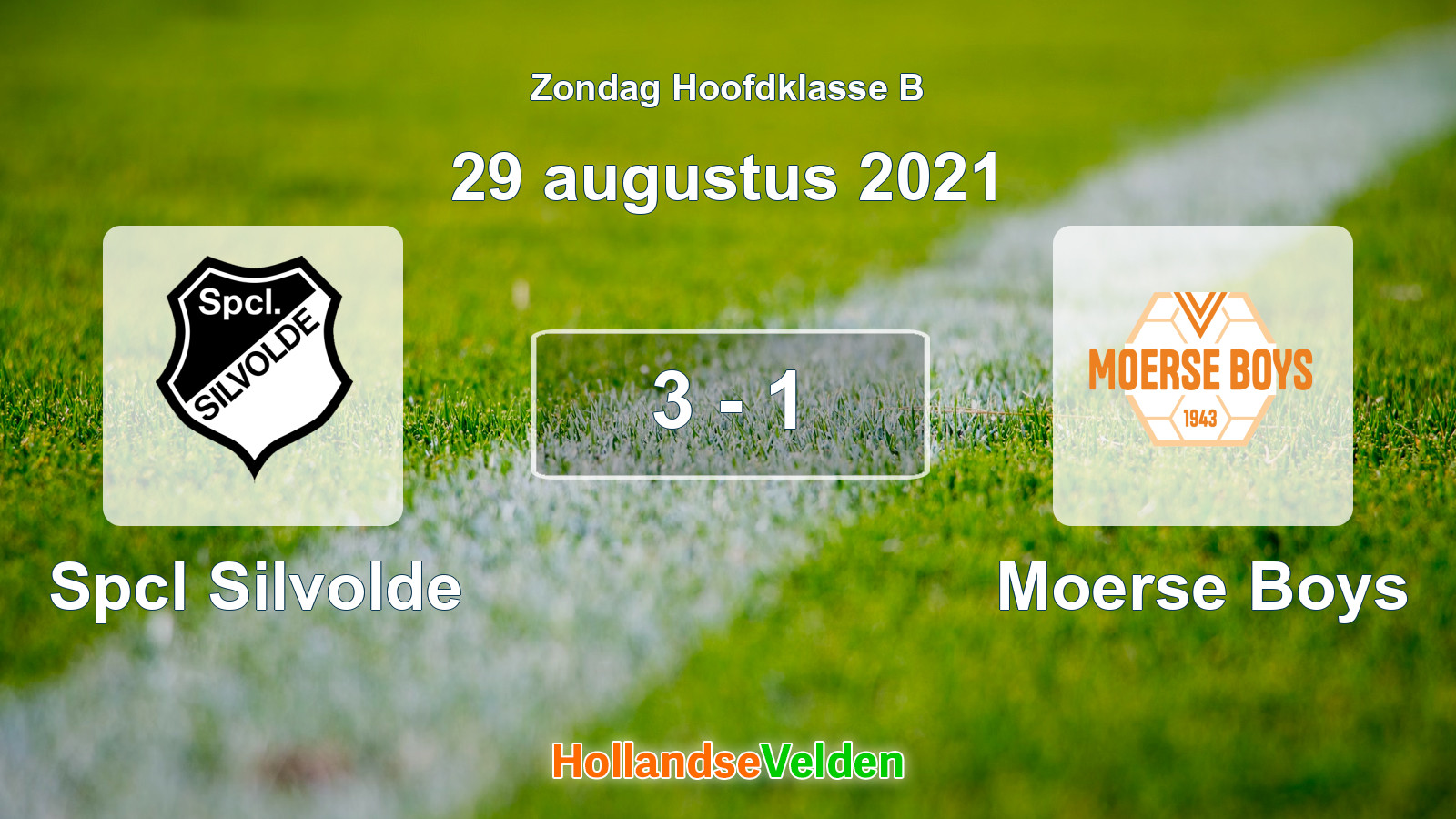 Gespeelde wedstrijd: Spcl Silvolde - Moerse Boys 3 - 1 (29 augustus 2021)