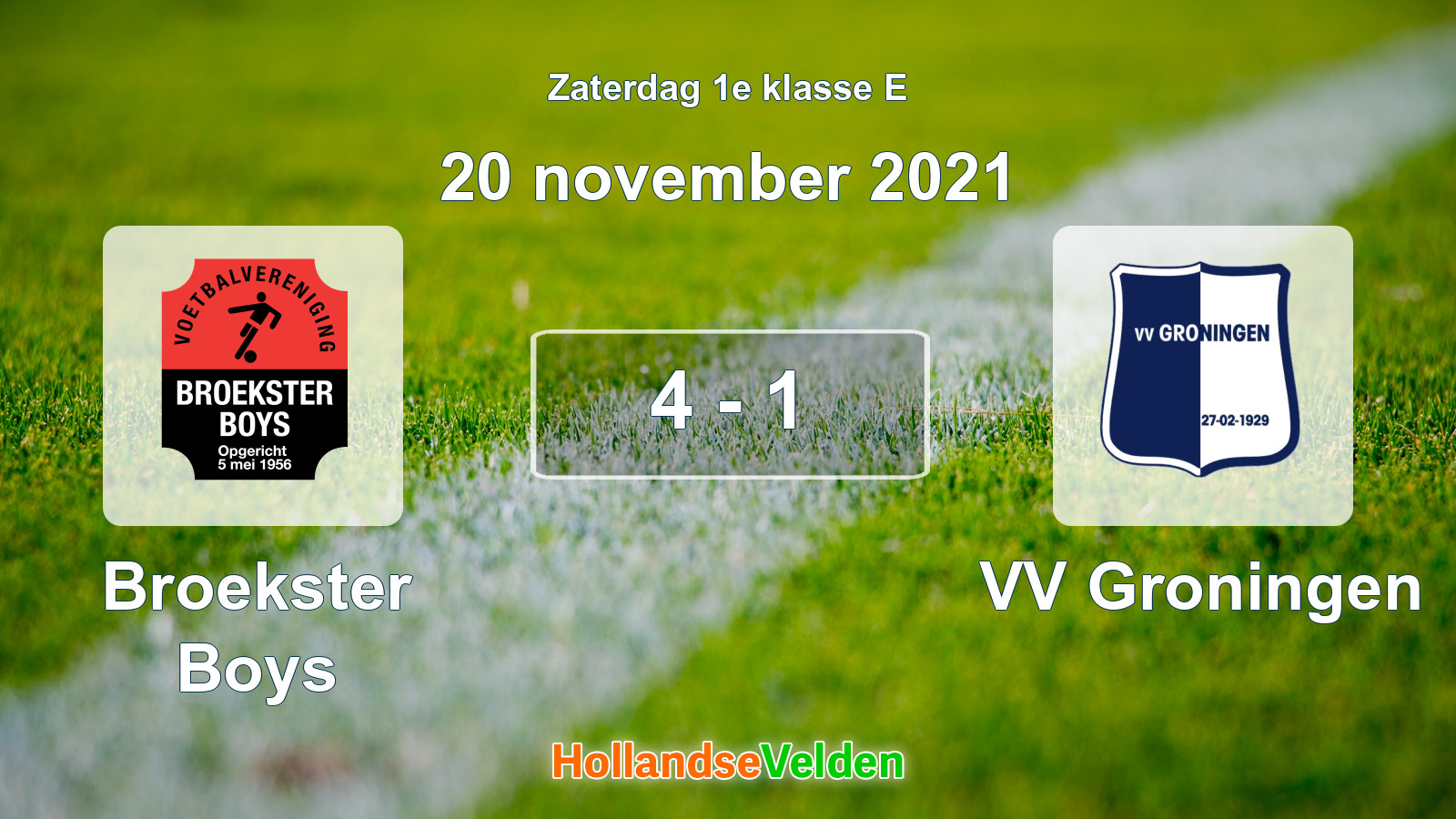 Gespeelde wedstrijd: Broekster Boys - VV Groningen 4 - 1 (20 november 2021)
