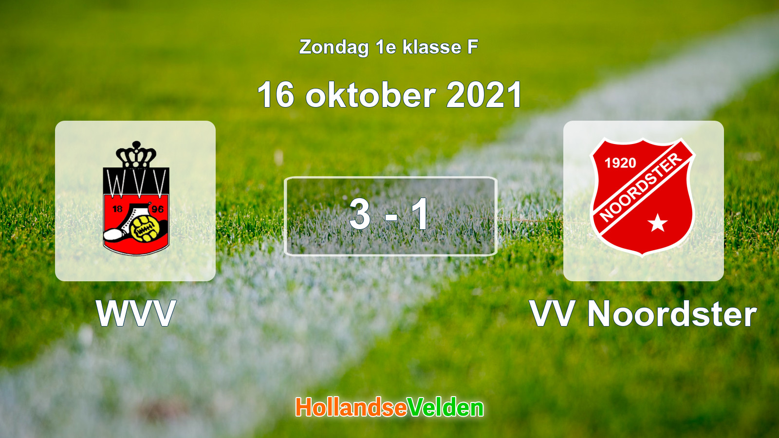 Gespeelde wedstrijd: WVV - VV Noordster 3 - 1 (16 oktober 2021)