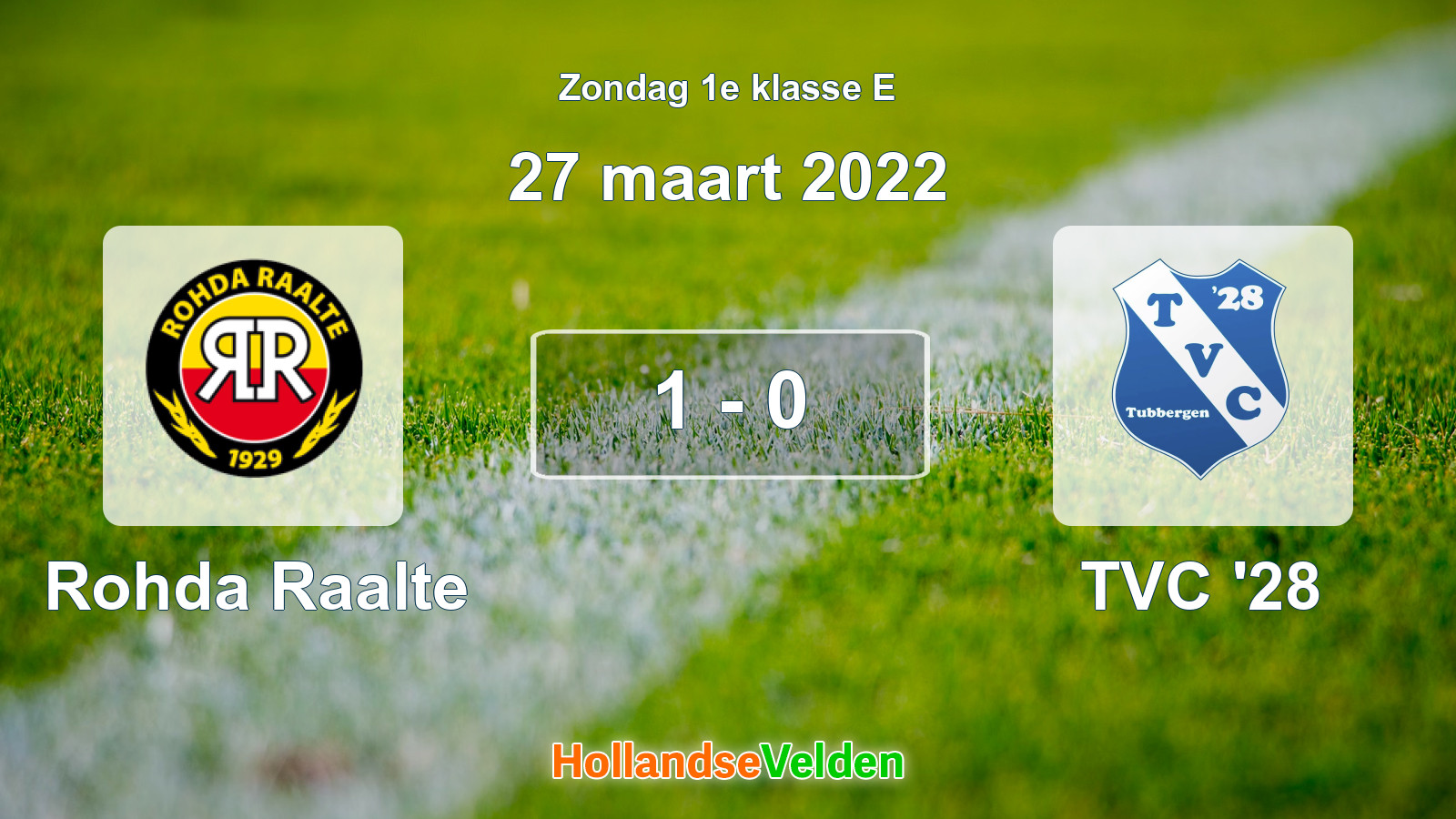 Gespeelde wedstrijd: Rohda Raalte - TVC '28 1 - 0 (27 maart 2022)