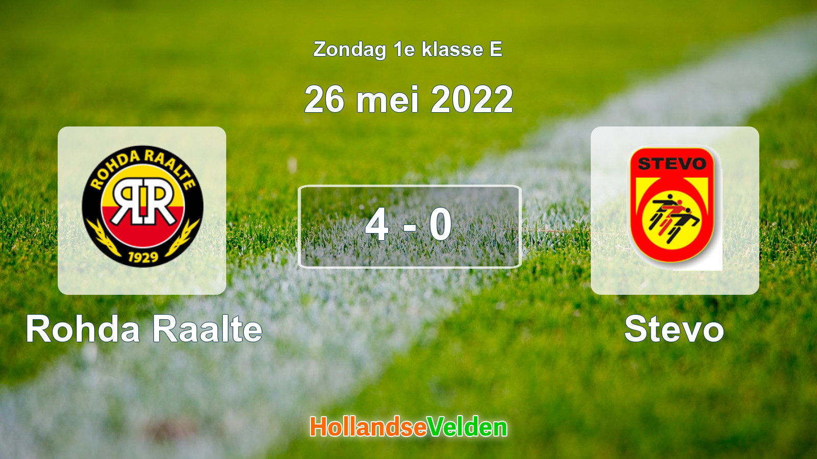 Gespeelde wedstrijd: Rohda Raalte - Stevo 4 - 0 (26 mei 2022)