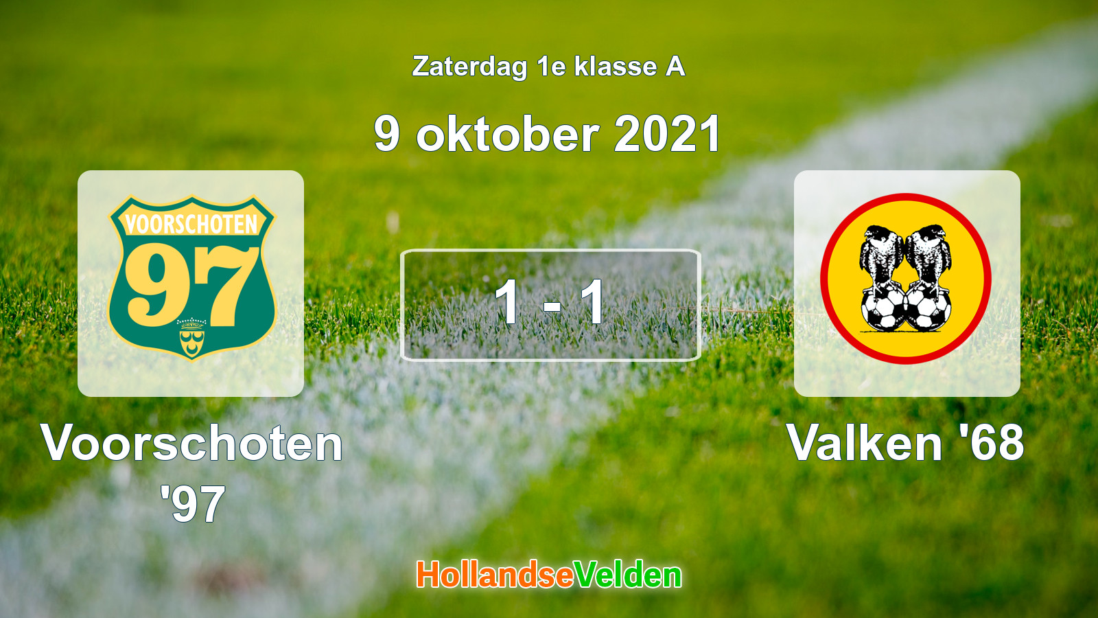 Gespeelde wedstrijd: Voorschoten '97 - Valken '68 1 - 1 (9 oktober 2021)