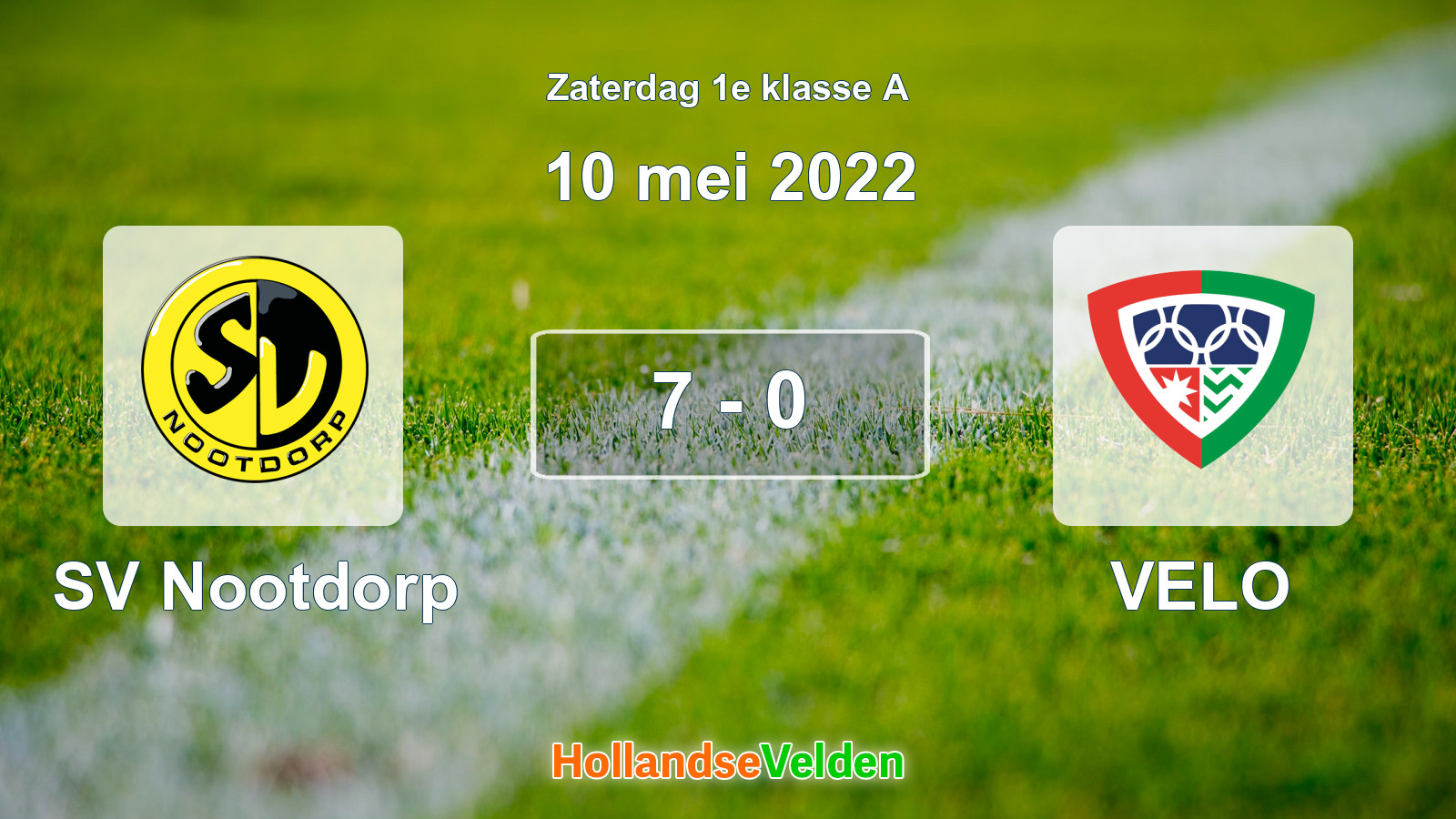 Gespeelde wedstrijd: SV Nootdorp - VELO 7 - 0 (10 mei 2022)
