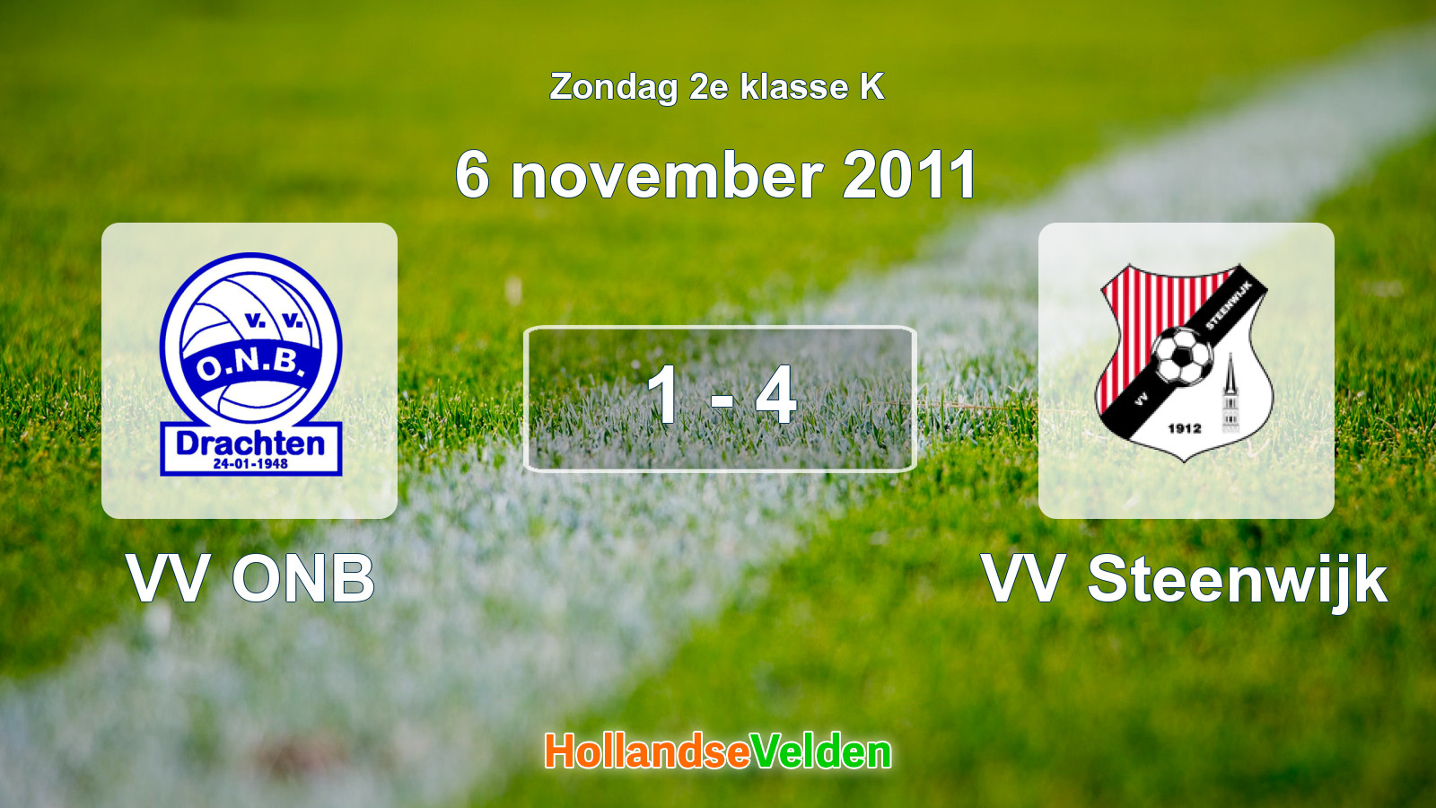 Gespeelde wedstrijd: VV ONB - VV Steenwijk 1 - 4 (6 november 2011)