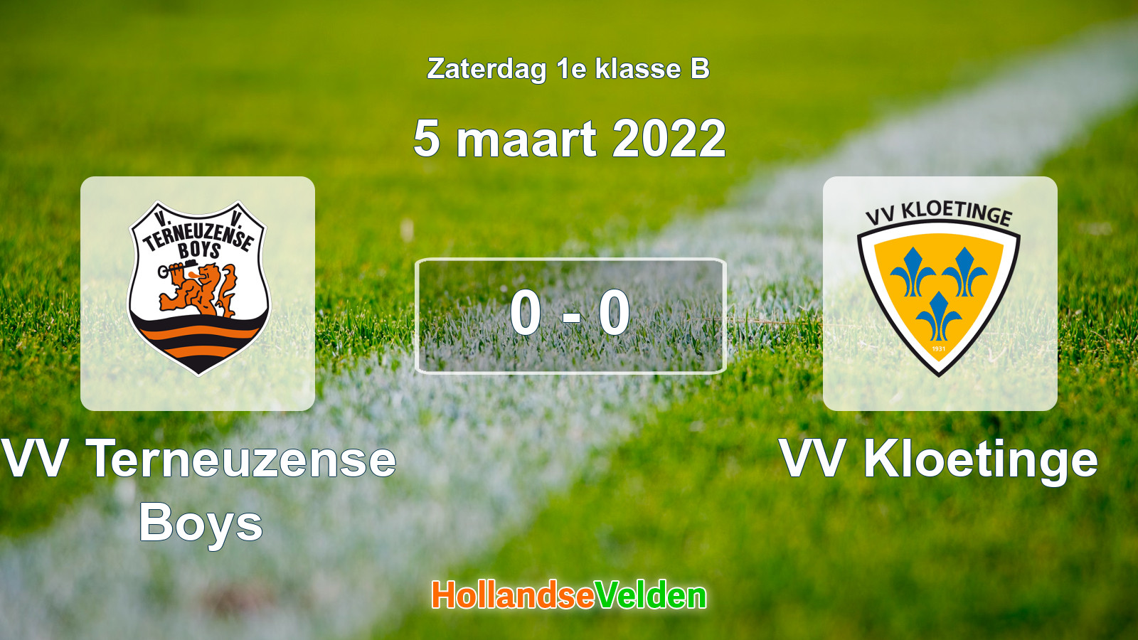 Gespeelde wedstrijd: VV Terneuzense Boys - VV Kloetinge 0 - 0 (5 maart 2022)