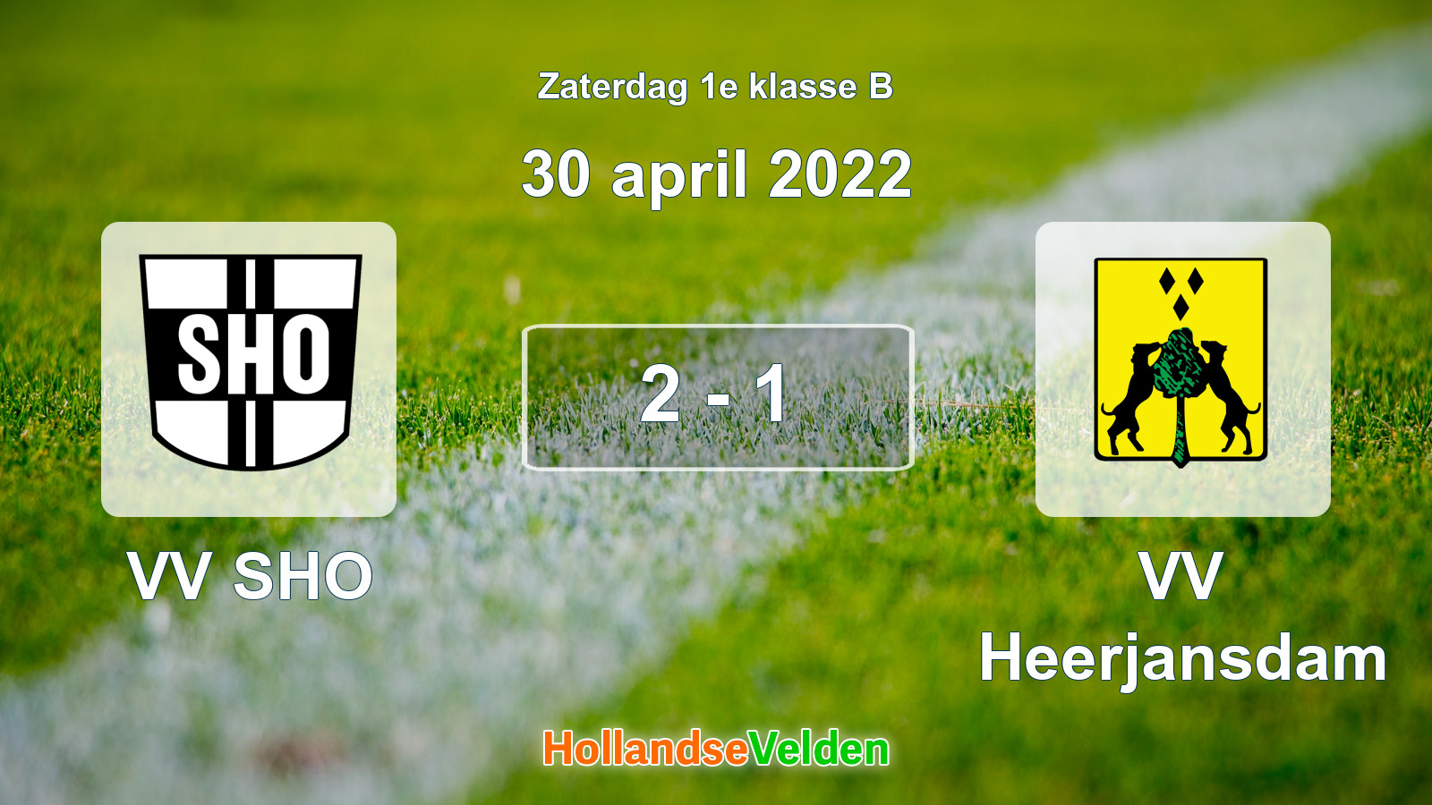 Gespeelde wedstrijd: VV SHO - VV Heerjansdam 2 - 1 (30 april 2022)