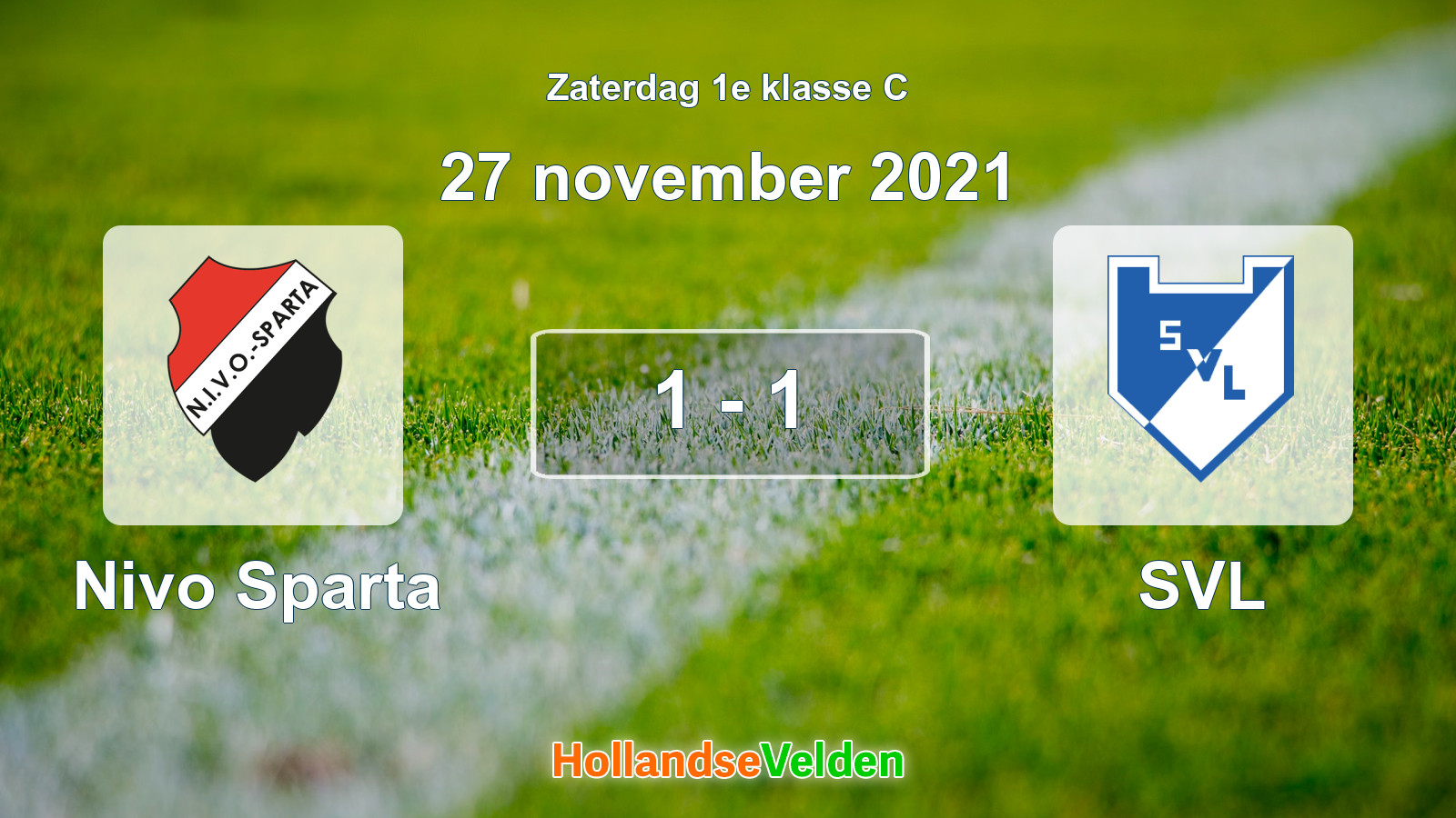 Gespeelde wedstrijd: Nivo Sparta - SVL 1 - 1 (27 november 2021)