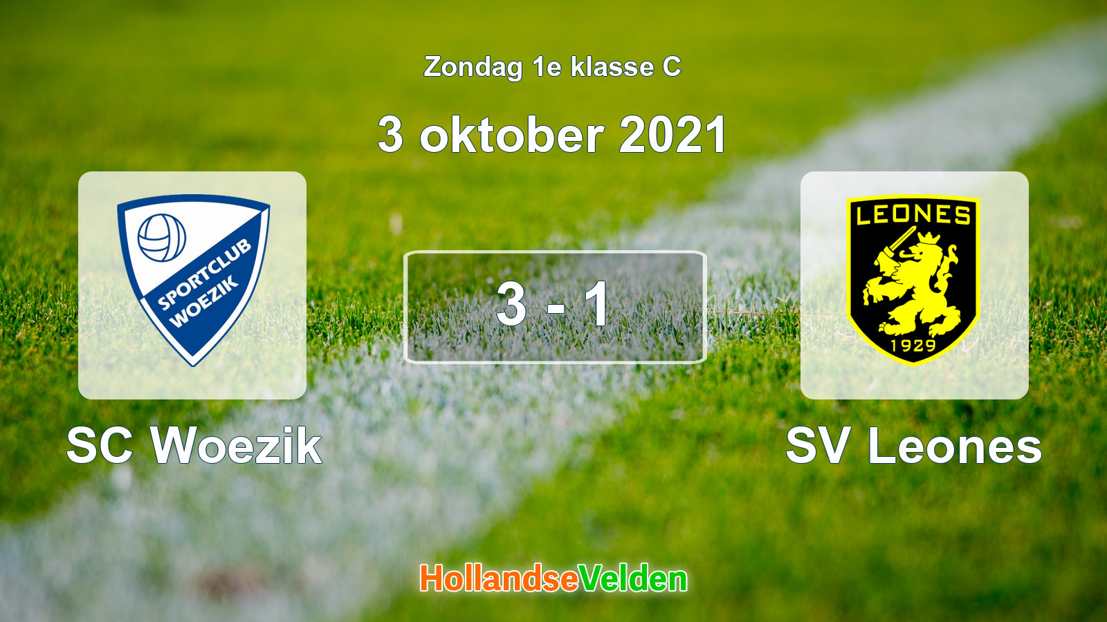 Gespeelde wedstrijd: SC Woezik - SV Leones 3 - 1 (3 oktober 2021)