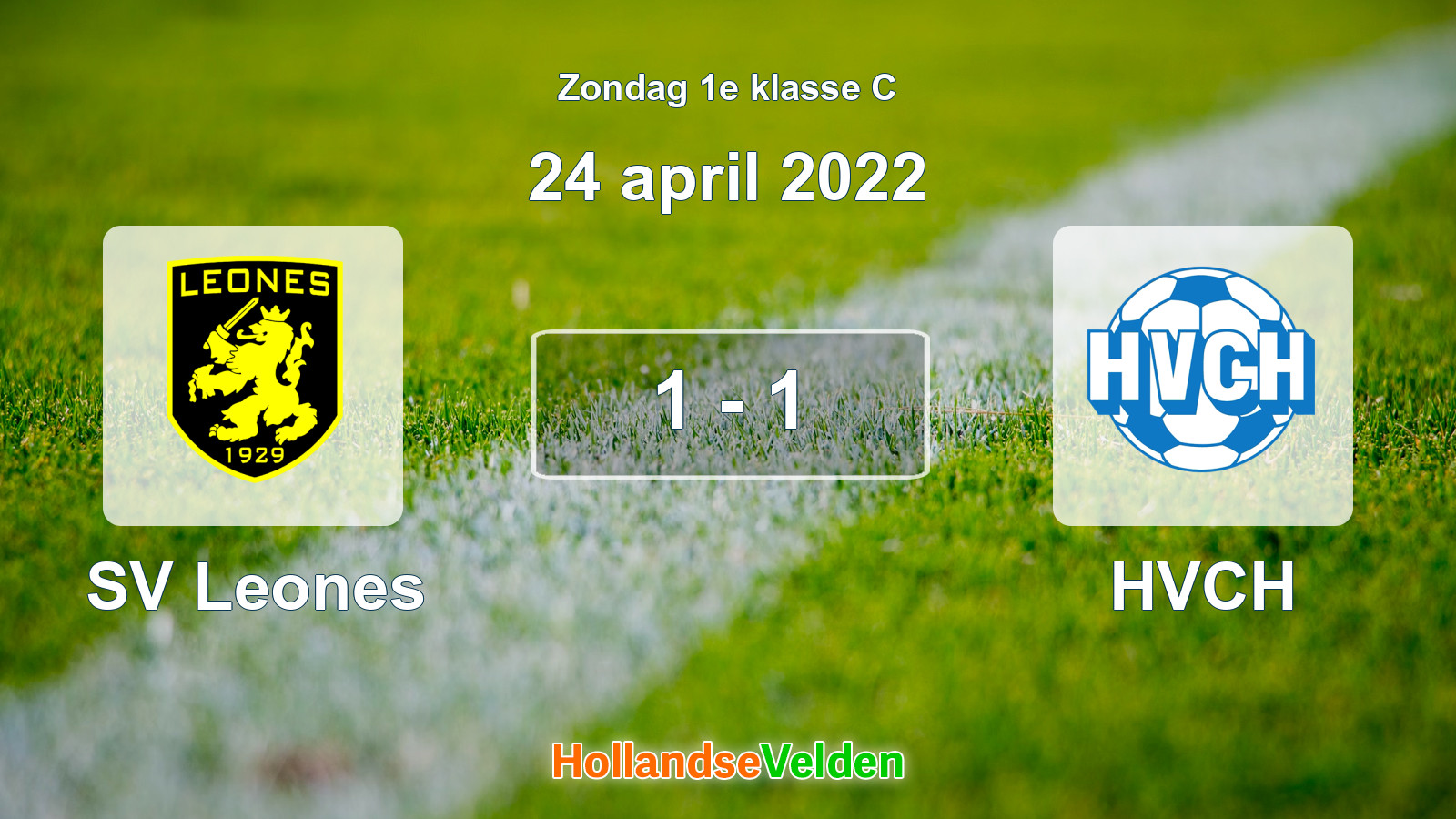 Gespeelde wedstrijd: SV Leones - HVCH 1 - 1 (24 april 2022)