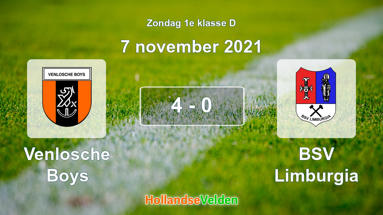 Gespeelde wedstrijd: Venlosche Boys - BSV Limburgia 4 - 0 (7 november 2021)
