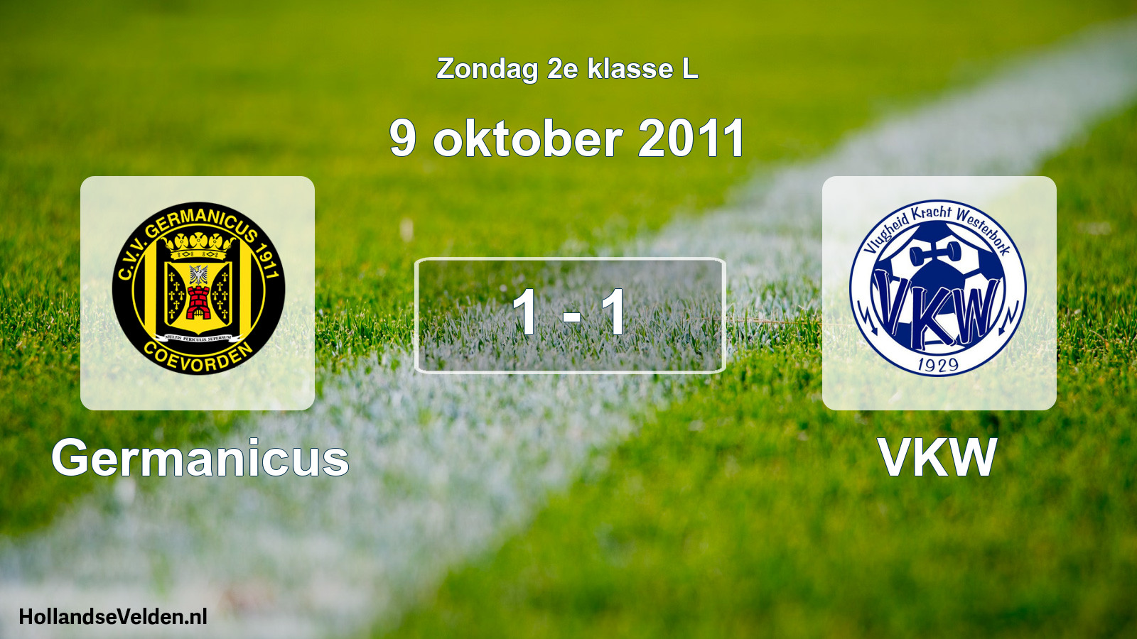 Gespeelde wedstrijd: Germanicus - VKW 1 - 1 (9 oktober 2011)