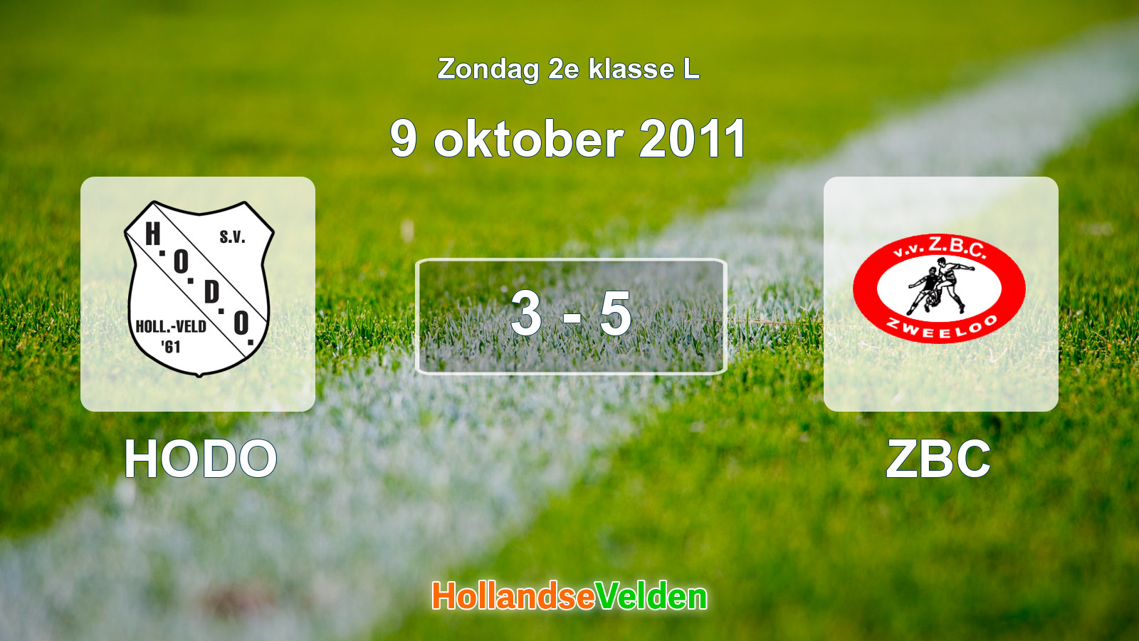 Gespeelde wedstrijd: HODO - ZBC 3 - 5 (9 oktober 2011)