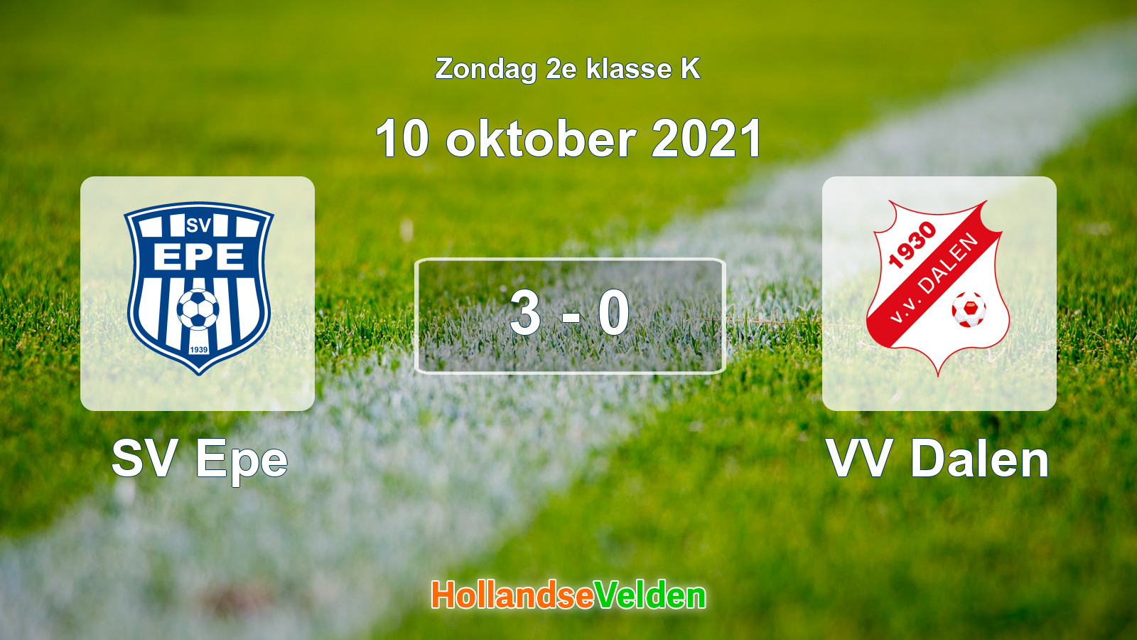 Gespeelde wedstrijd: SV Epe - VV Dalen 3 - 0 (10 oktober 2021)