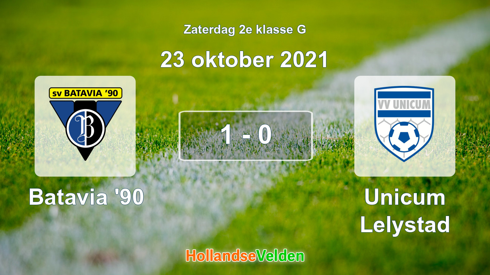 Gespeelde wedstrijd: Batavia '90 - Unicum Lelystad 1 - 0 (23 oktober 2021)
