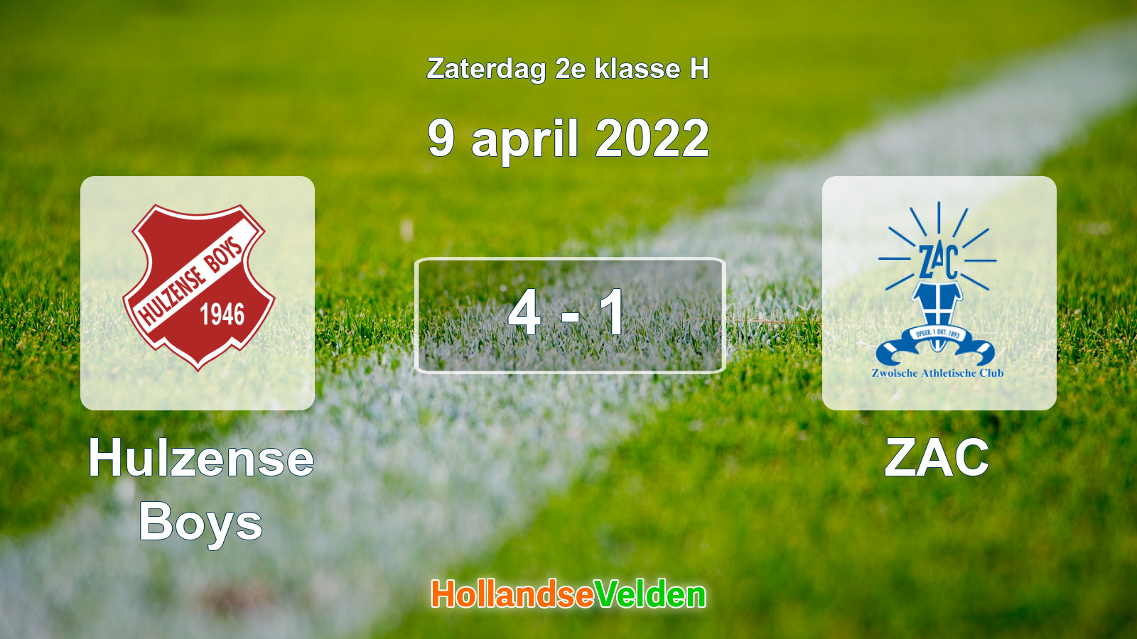 Gespeelde wedstrijd: Hulzense Boys - ZAC 4 - 1 (9 april 2022)
