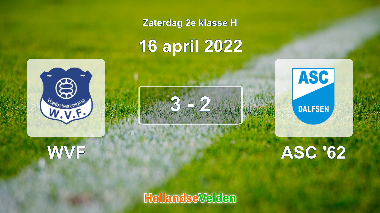 Gespeelde wedstrijd: WVF - ASC '62 3 - 2 (16 april 2022)